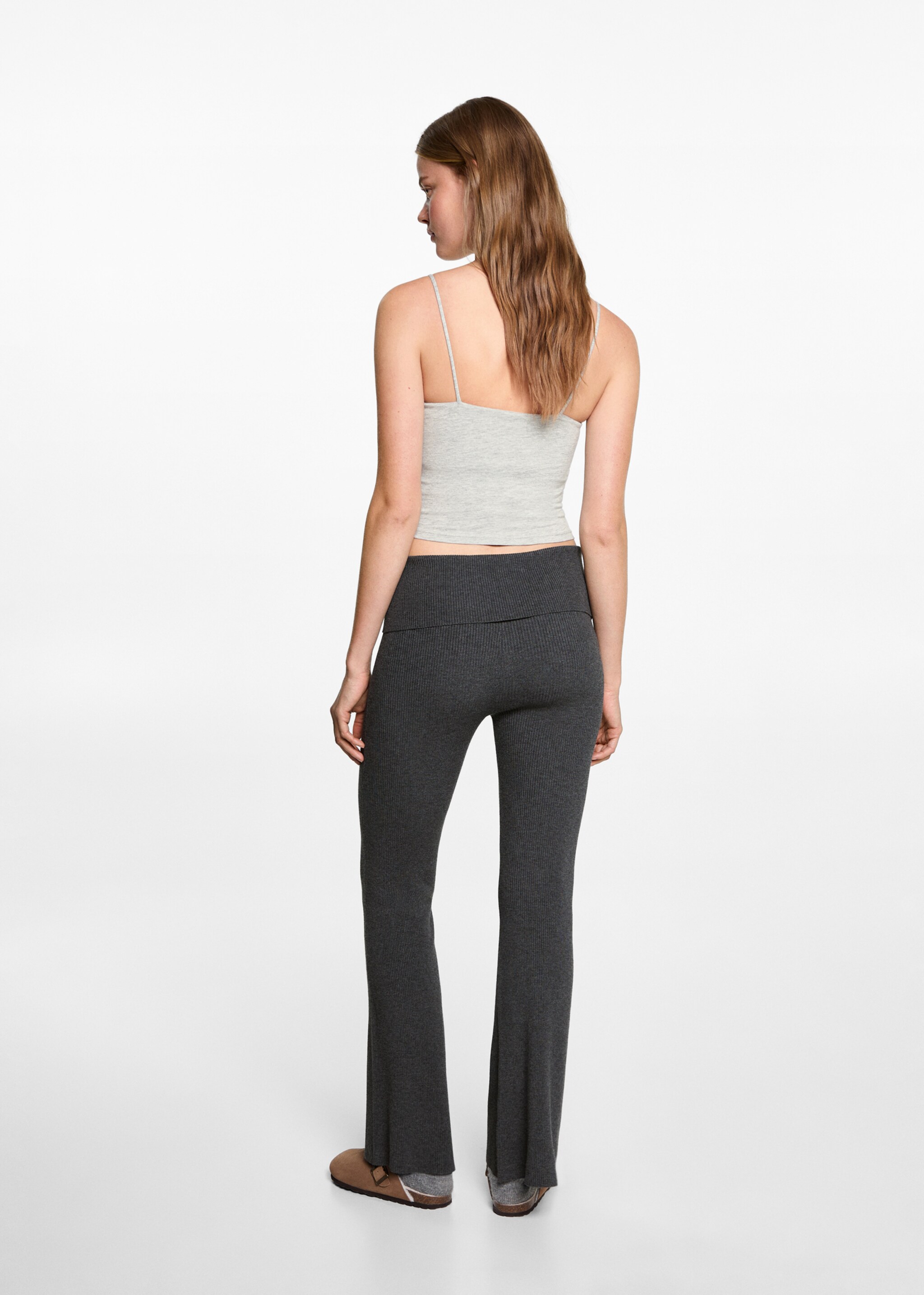 Sportig crop top - Artikelns baksida, Medium Heather grå. Ref: 77078271-00.