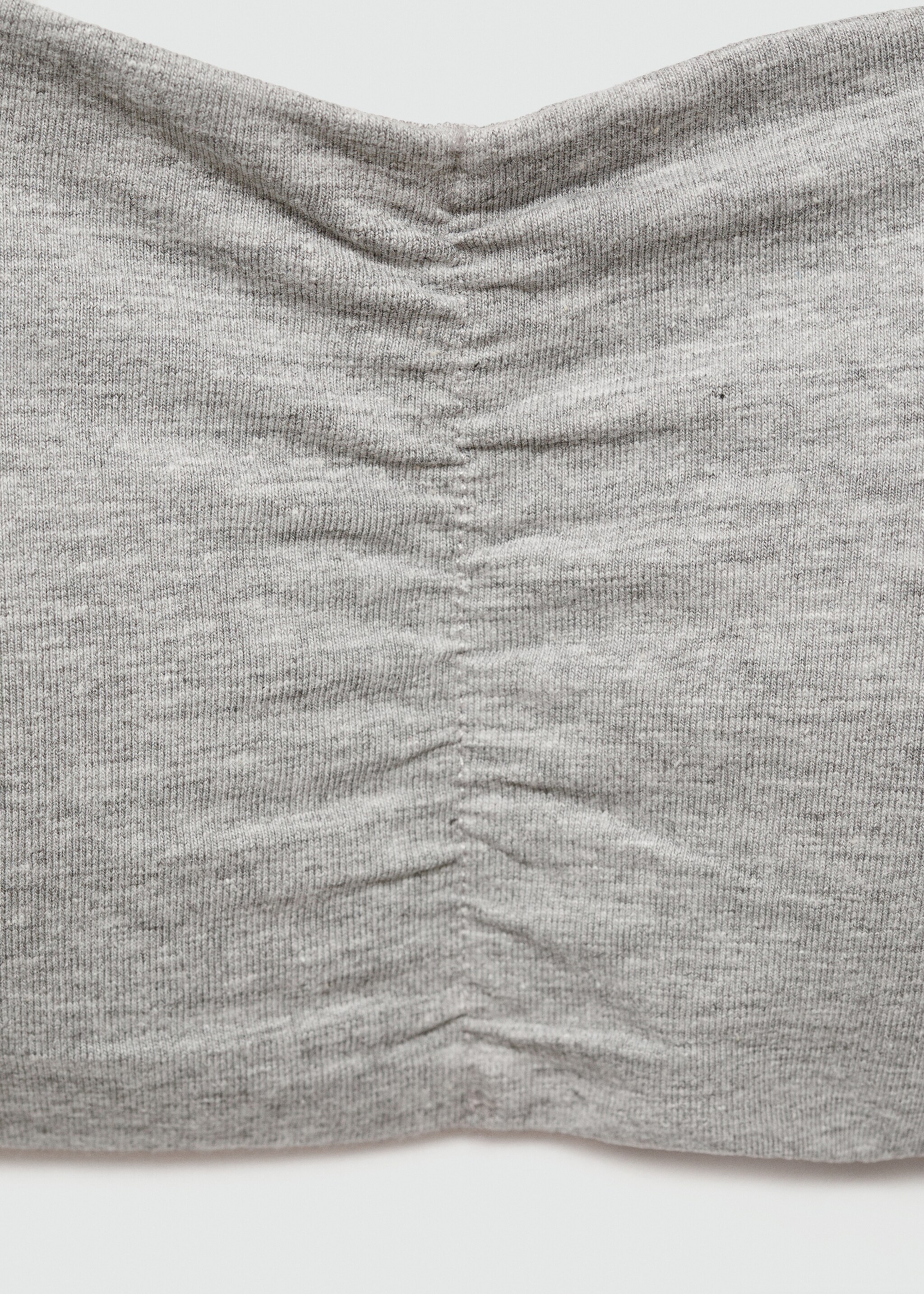 Ruched bandeau top - Details of the article 0, Medium Heather Grey. Ref: 77078274-00.