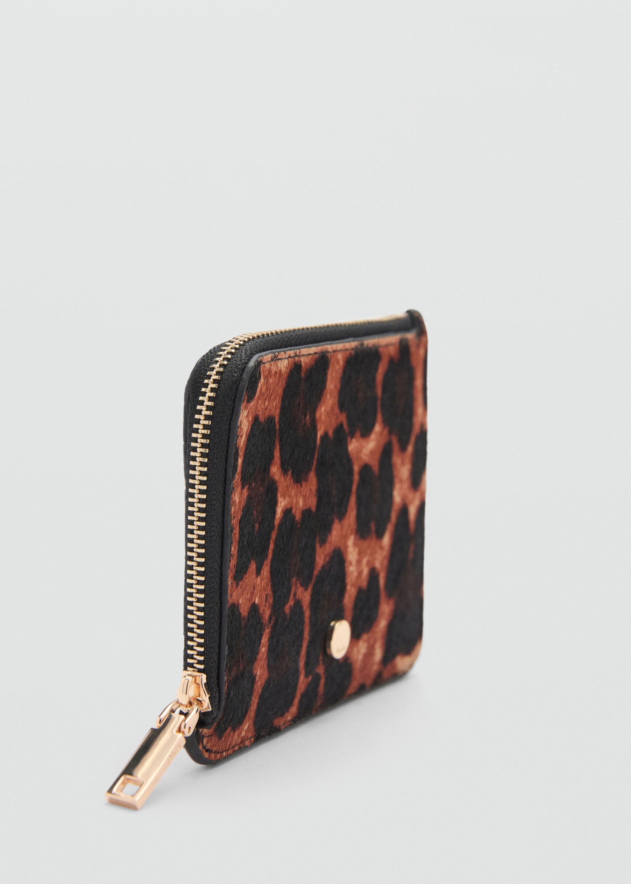 Geldbörse mit Felleffekt und Leoparden-Print - Mittlere Ansicht