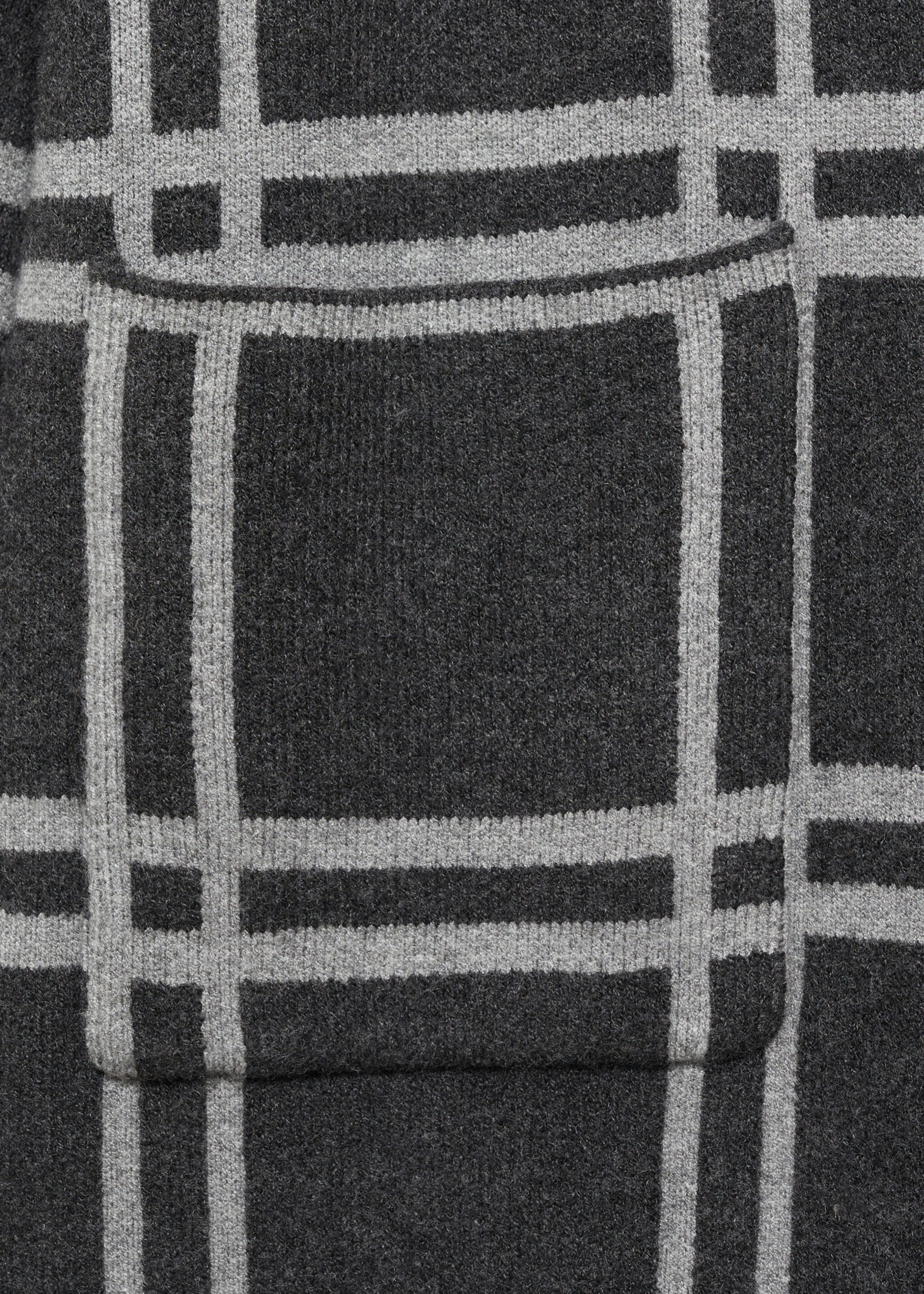 Manteau maille carreaux - Détail de l'article 0, Gris anthracite. Ref: 77078276-00.