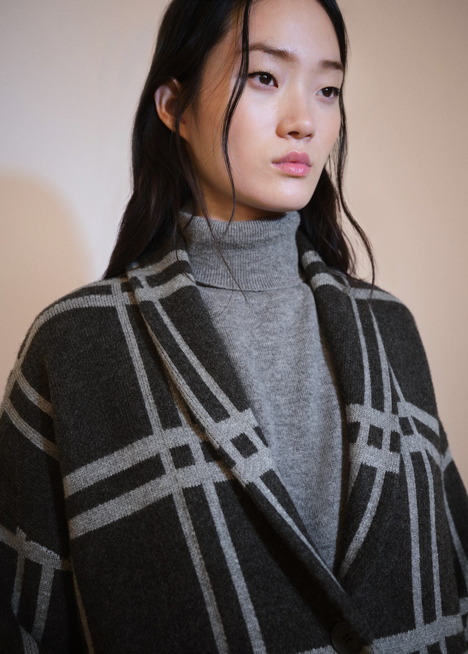 Manteau maille carreaux - Détail de l'article 1