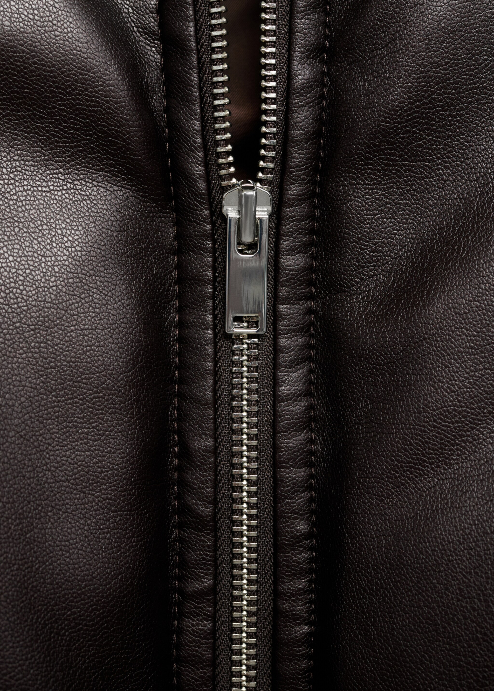 Quilted bomber jacket - Details of the article 8, Brown. Ref: 77078278-00.