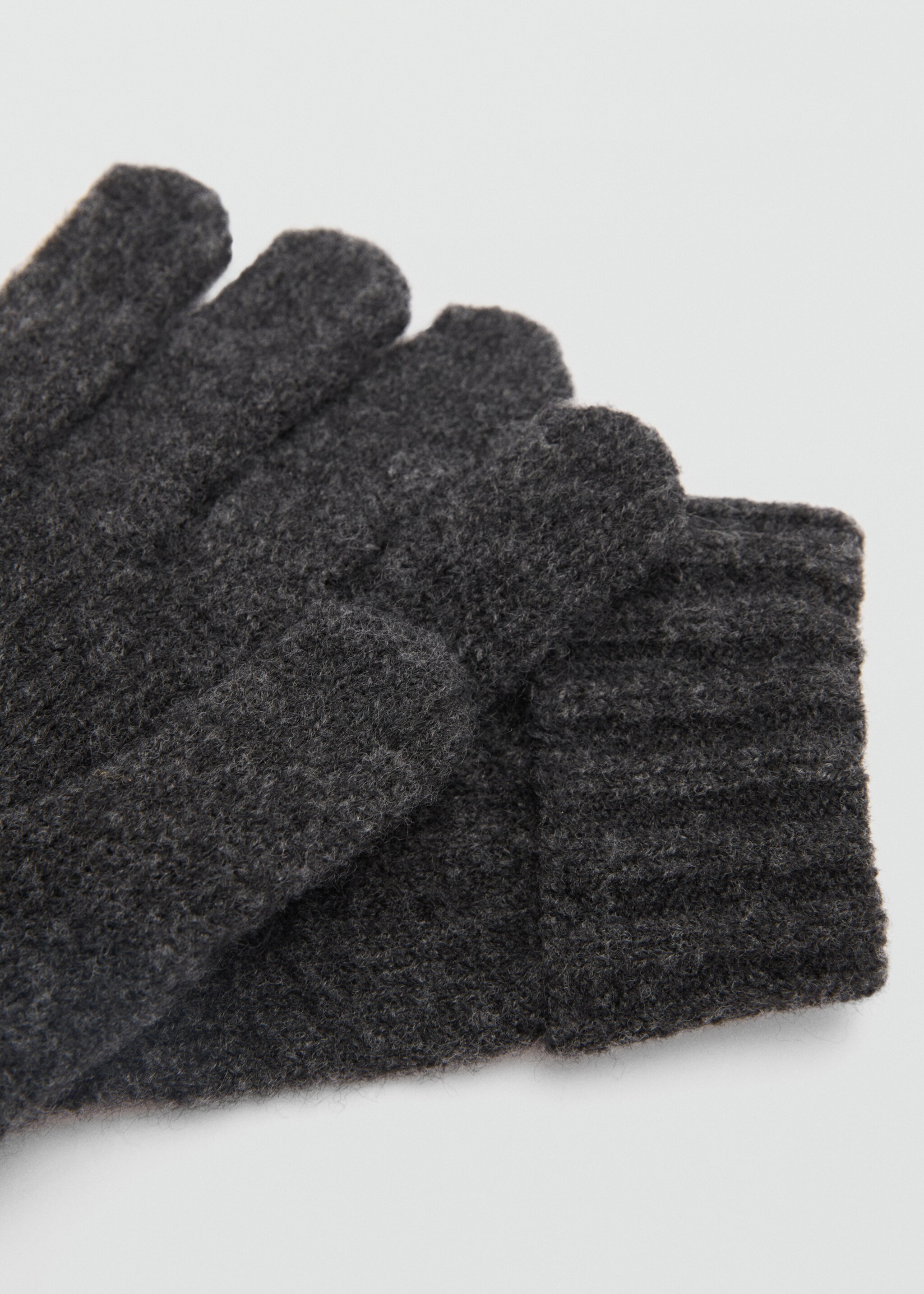 Knit gloves - Medium plane, Charcoal. Ref: 77078284-00.