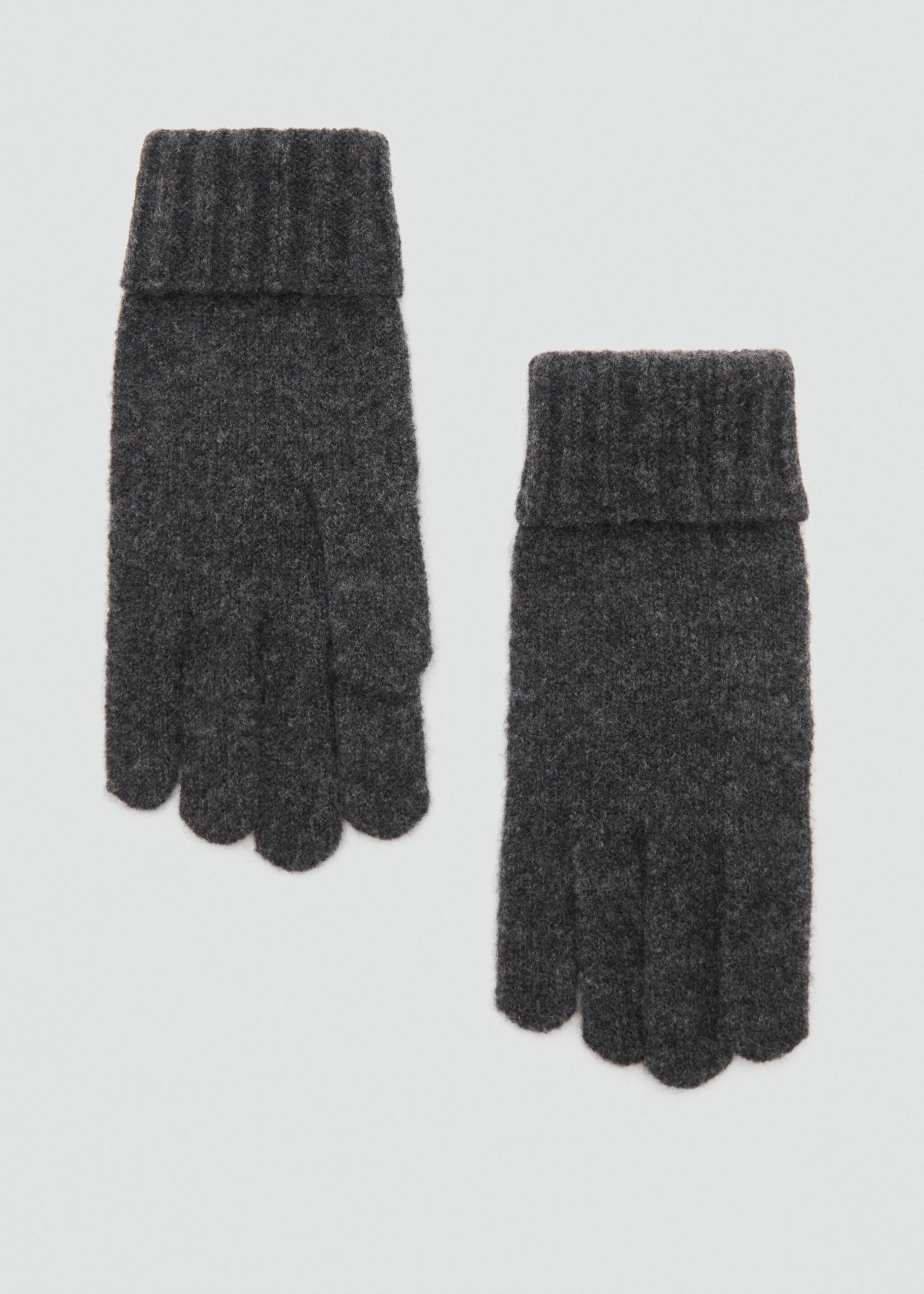 Knit gloves - Article without model, Charcoal. Ref: 77078284-00.