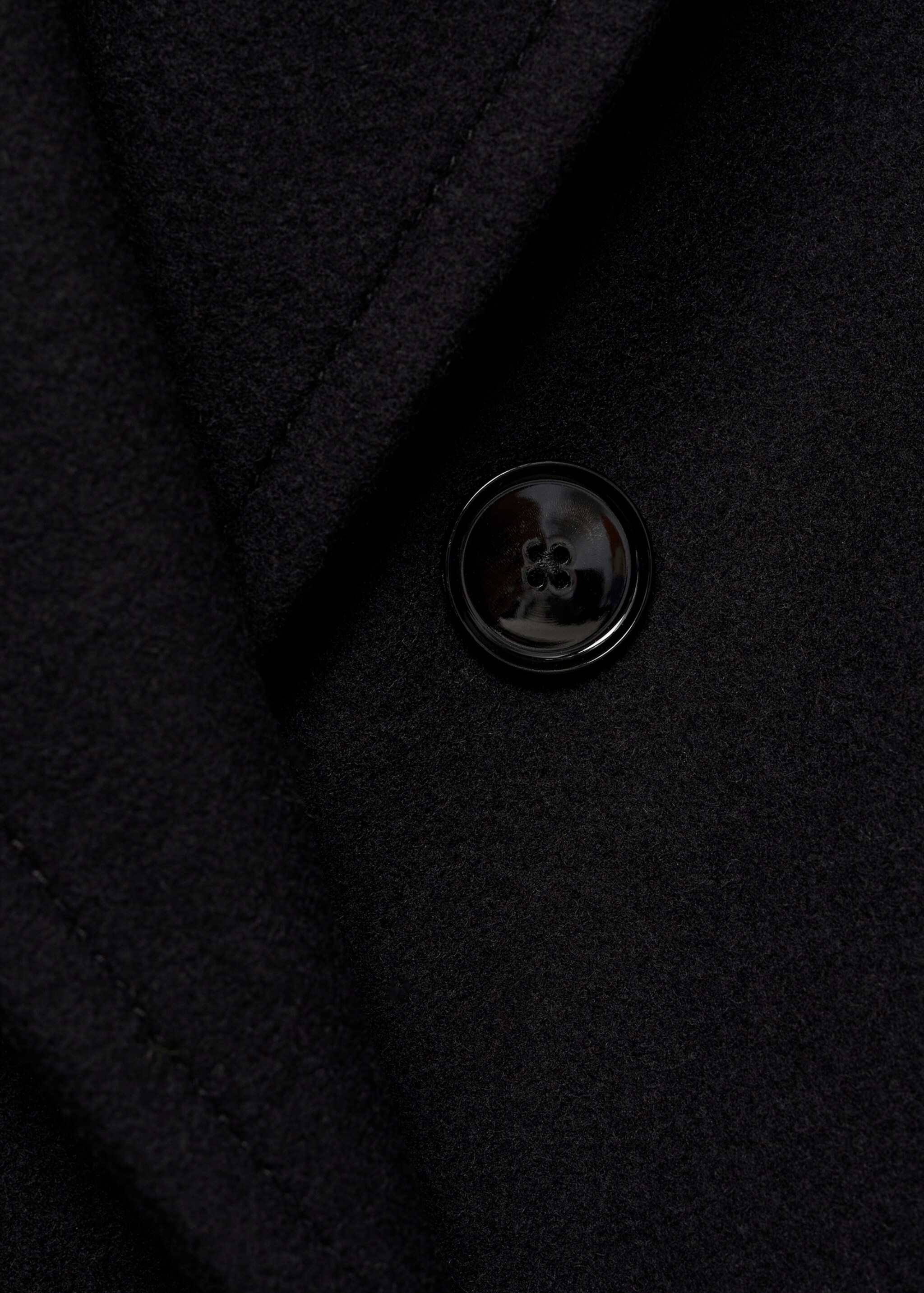 Manteau en laine à double boutonnage - Détail de l'article 8, Noir. Ref: 77078285-00.