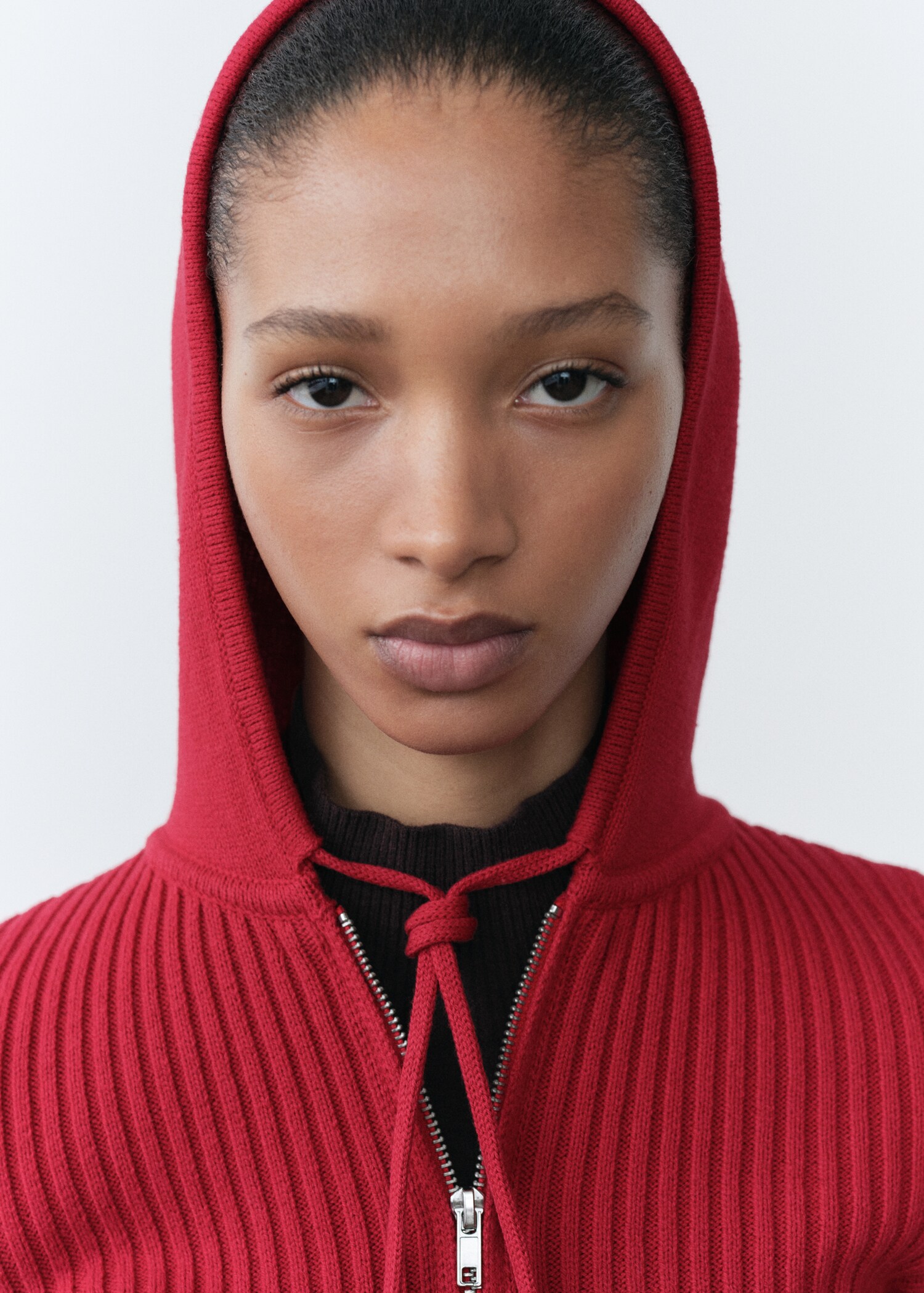 Cardigan maille côtelée capuche - Détail de l'article 1