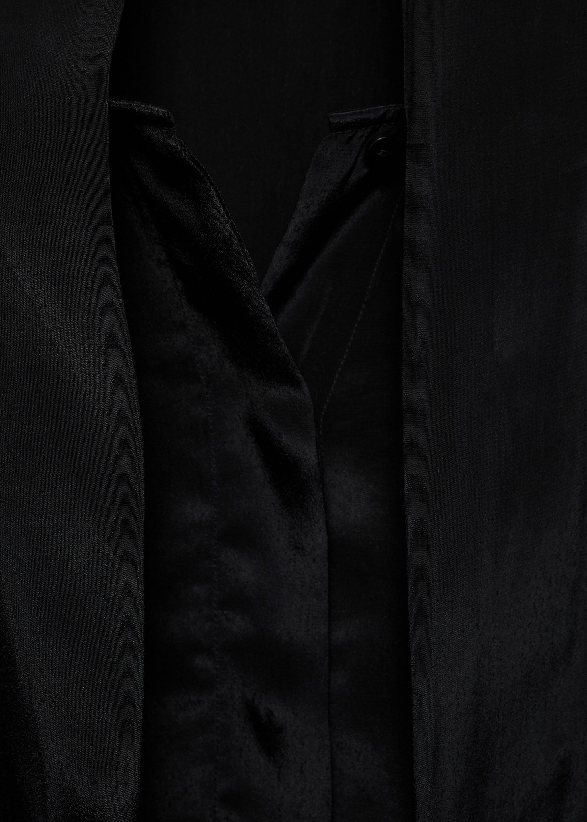 Satin shirt with bow - Details of the article 0, Black. Ref: 77079055-00.