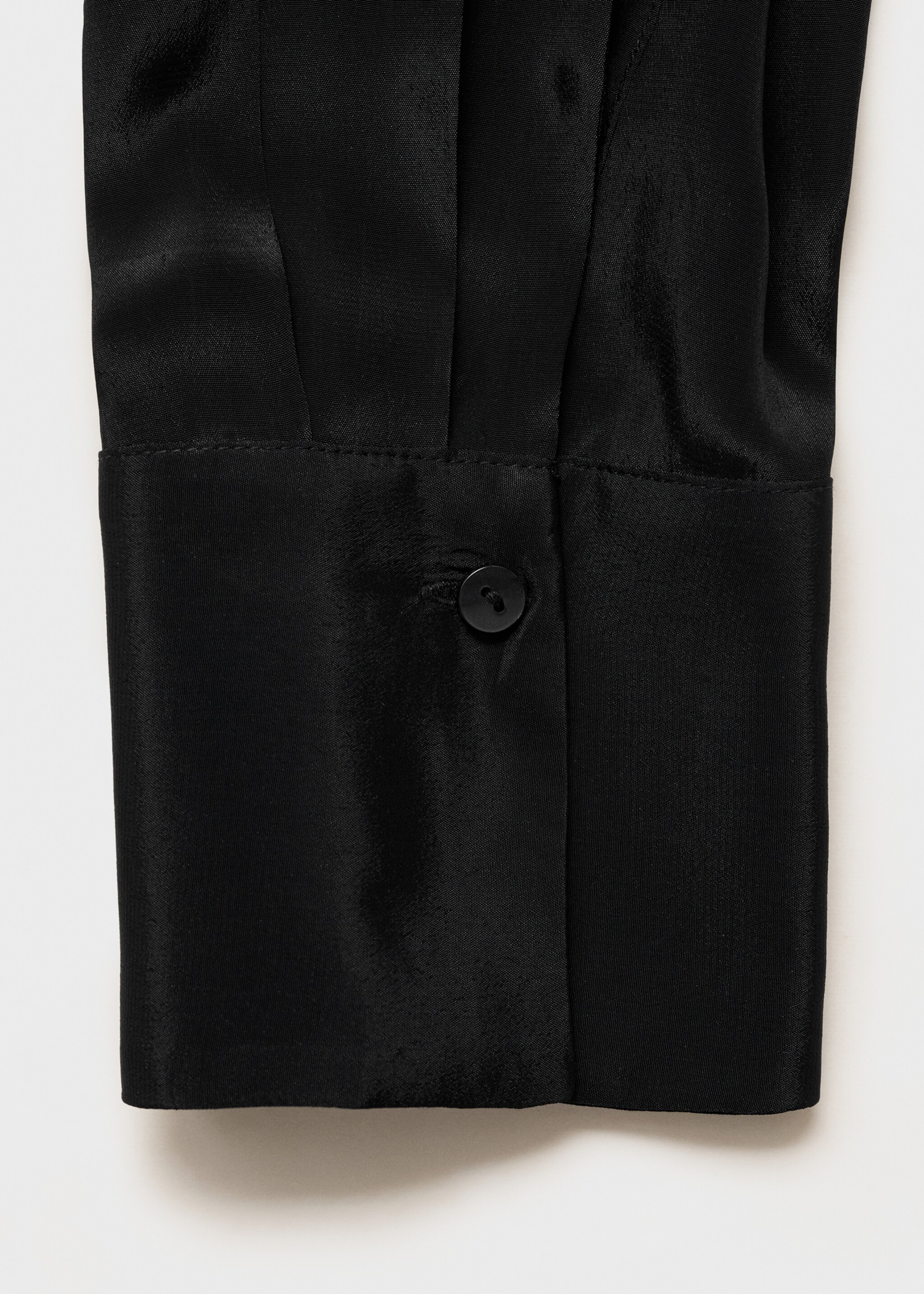 Satin shirt with bow - Details of the article 8, Black. Ref: 77079055-00.
