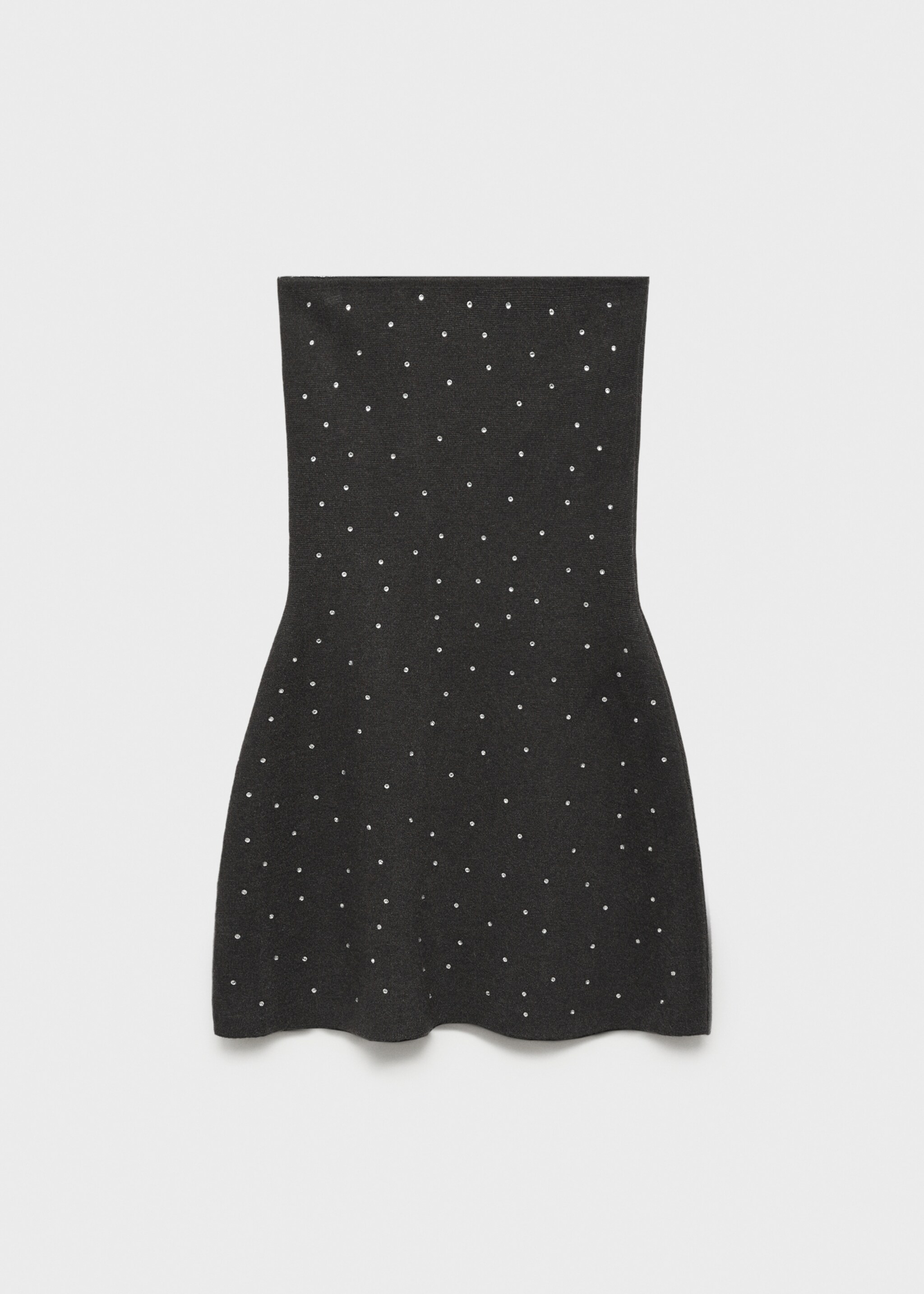 Knitted dress with rhinestone detail - Article without model, Grey. Ref: 77079059-00.