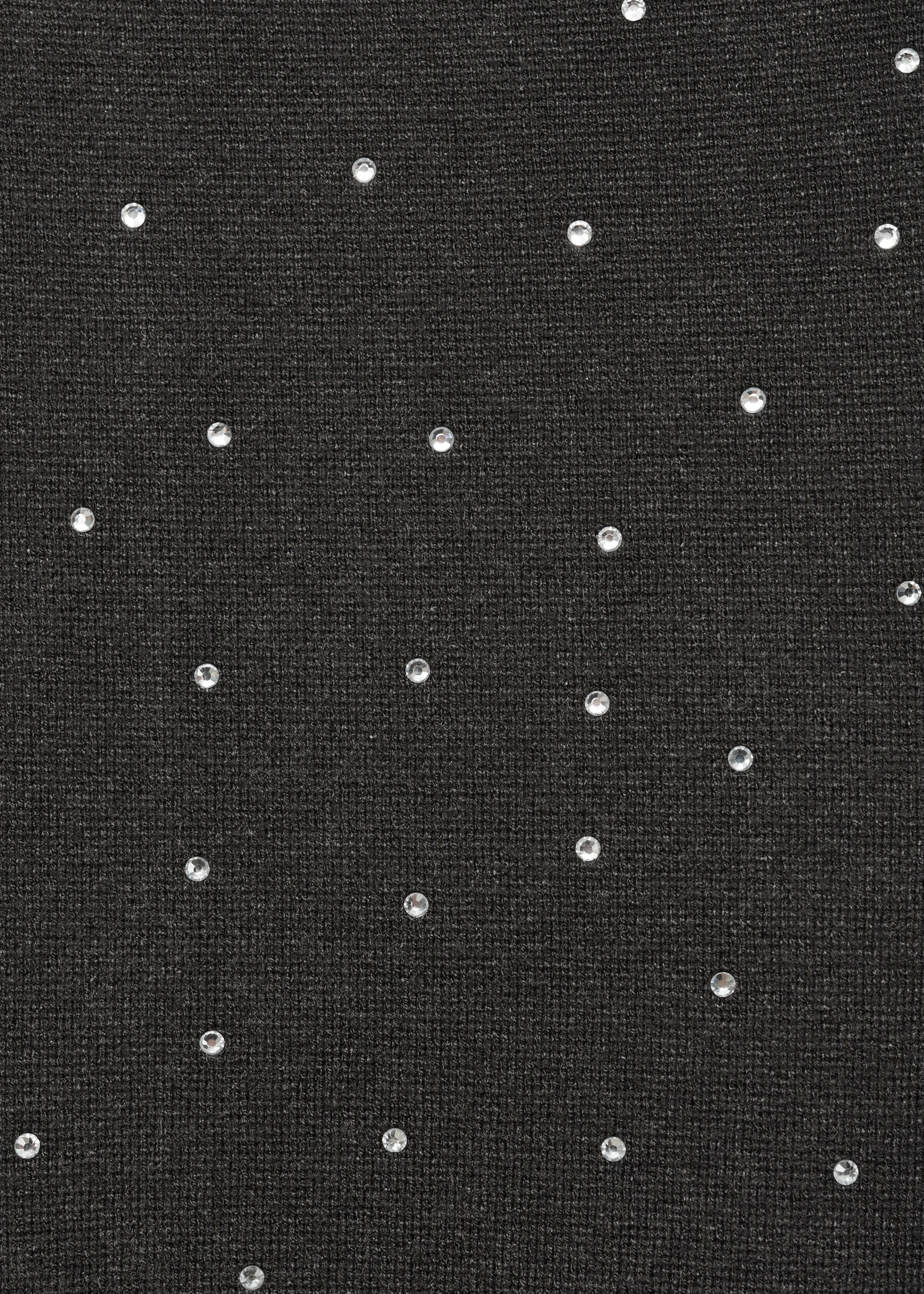 Knitted dress with rhinestone detail - Details of the article 0, Grey. Ref: 77079059-00.