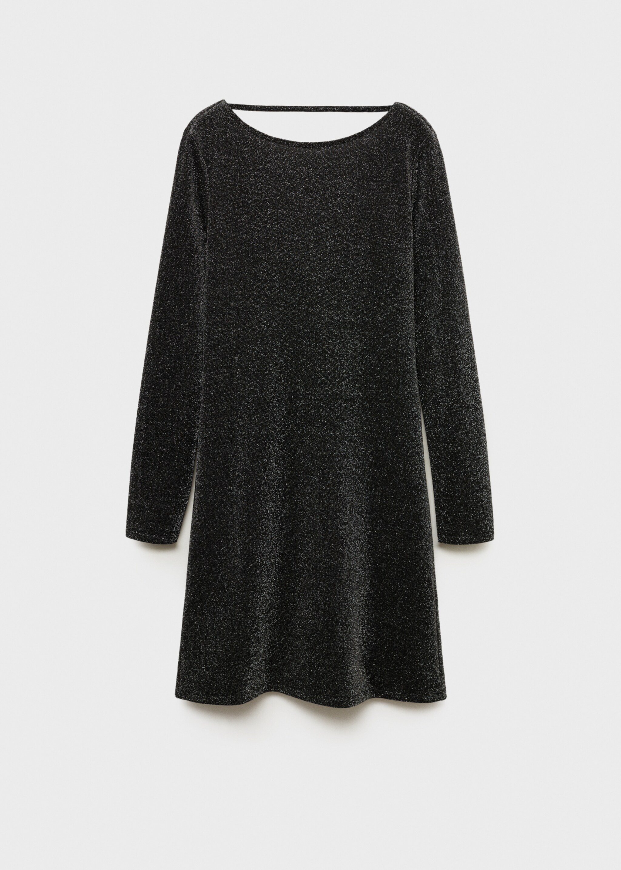 Open back lurex dress - Article without model, Black. Ref: 77079069-00.