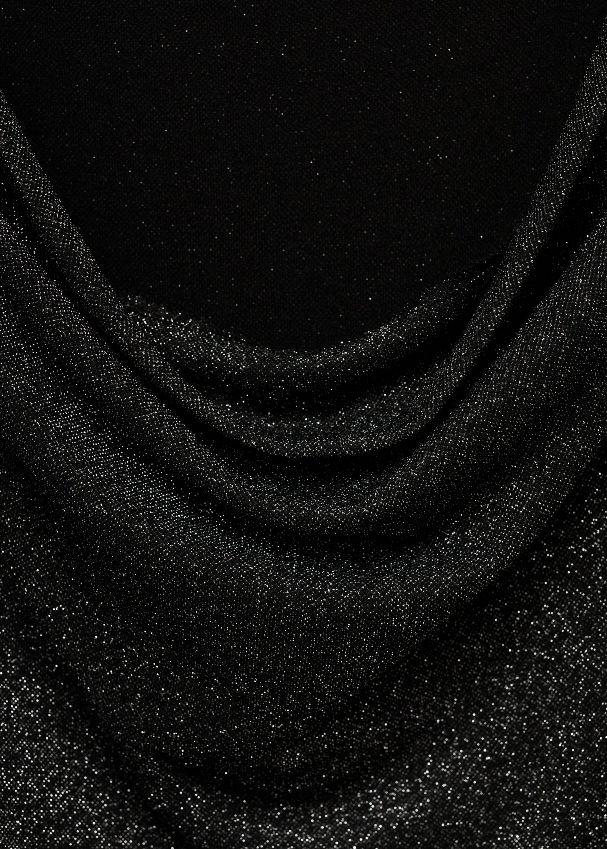 Open back lurex dress - Details of the article 0, Black. Ref: 77079069-00.