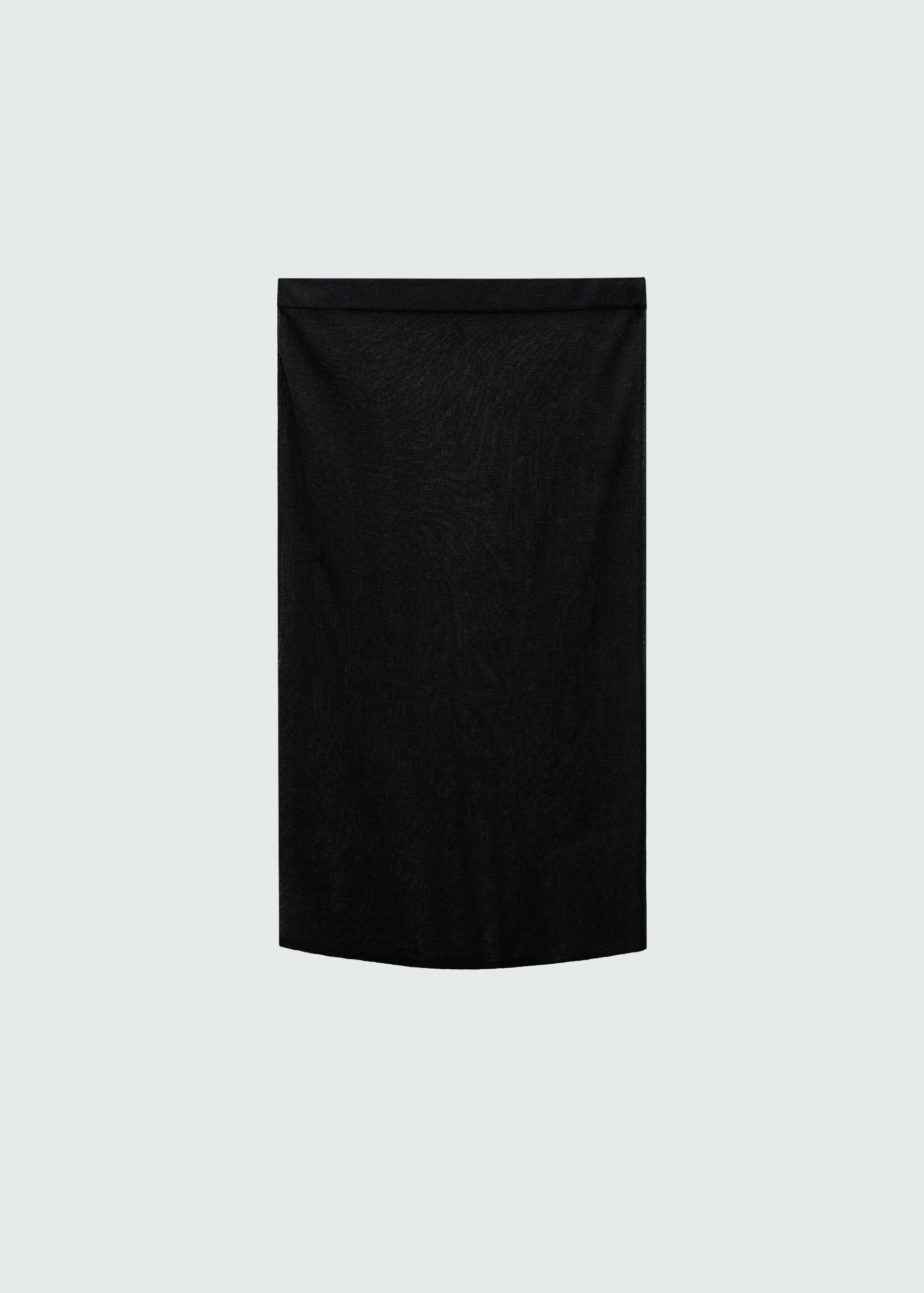 Semi-transparent knitted skirt - Article without model, Black. Ref: 77079074-00.