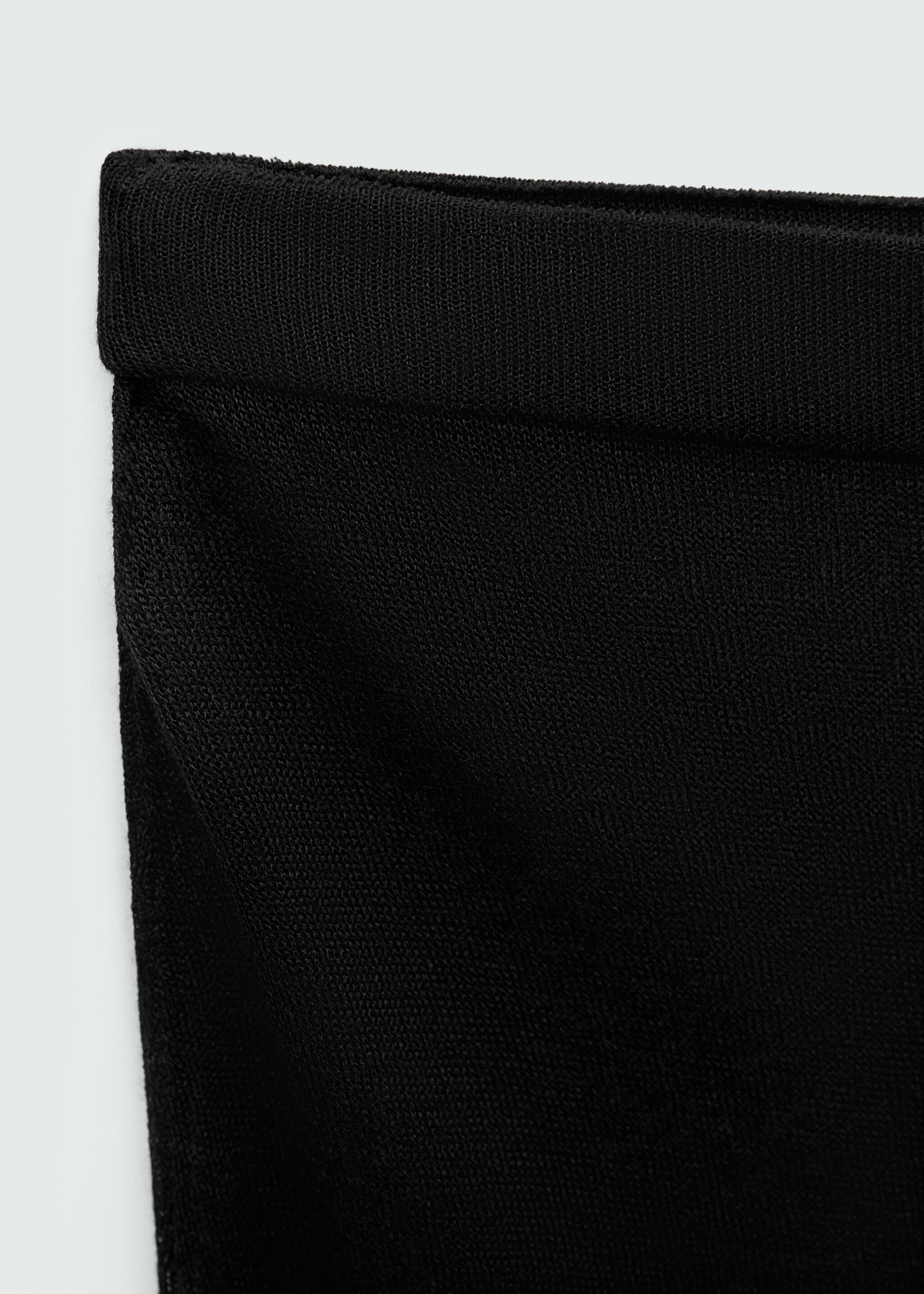 Semi-transparent knitted skirt - Details of the article 8, Black. Ref: 77079074-00.