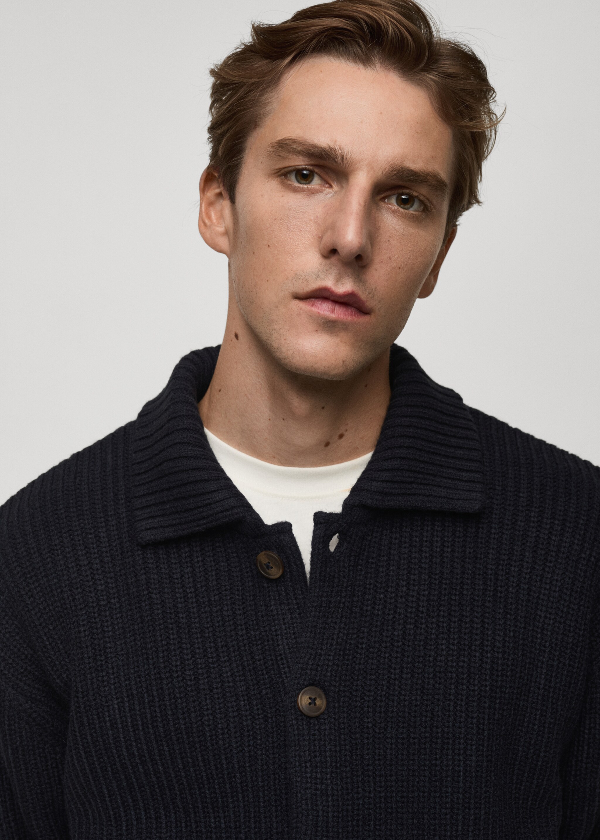 Cardigan coste relaxed-fit - Dettaglio dell'articolo 1, Blu marino scuro. Ref: 77079228-00.