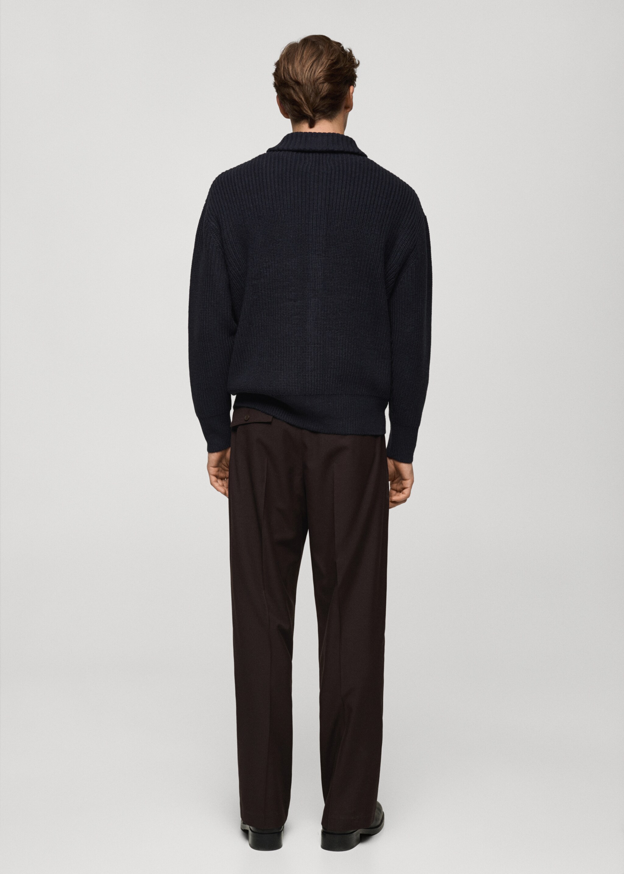 Cardigan coste relaxed-fit - Retro dell'articolo, Blu marino scuro. Ref: 77079228-00.