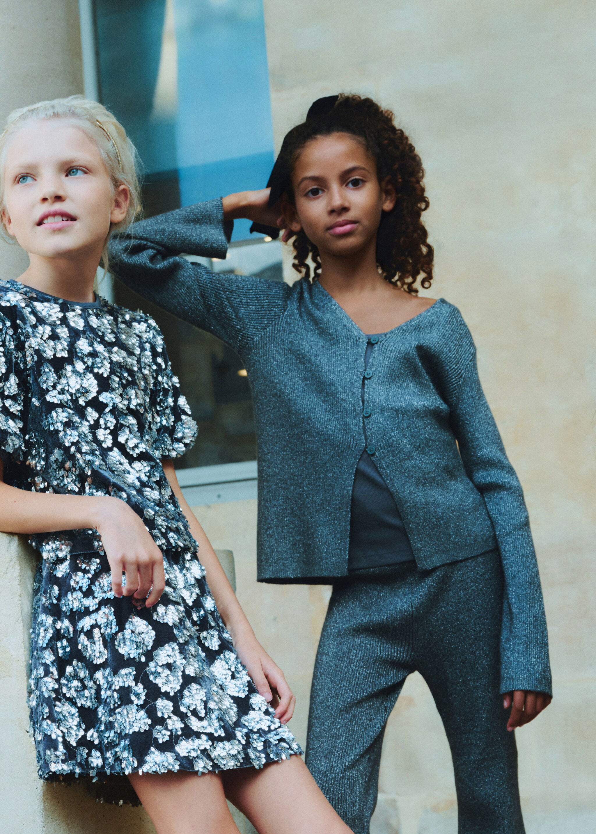 Lurex knitted cardigan - Details of the article 5, Charcoal. Ref: 77079229-00.