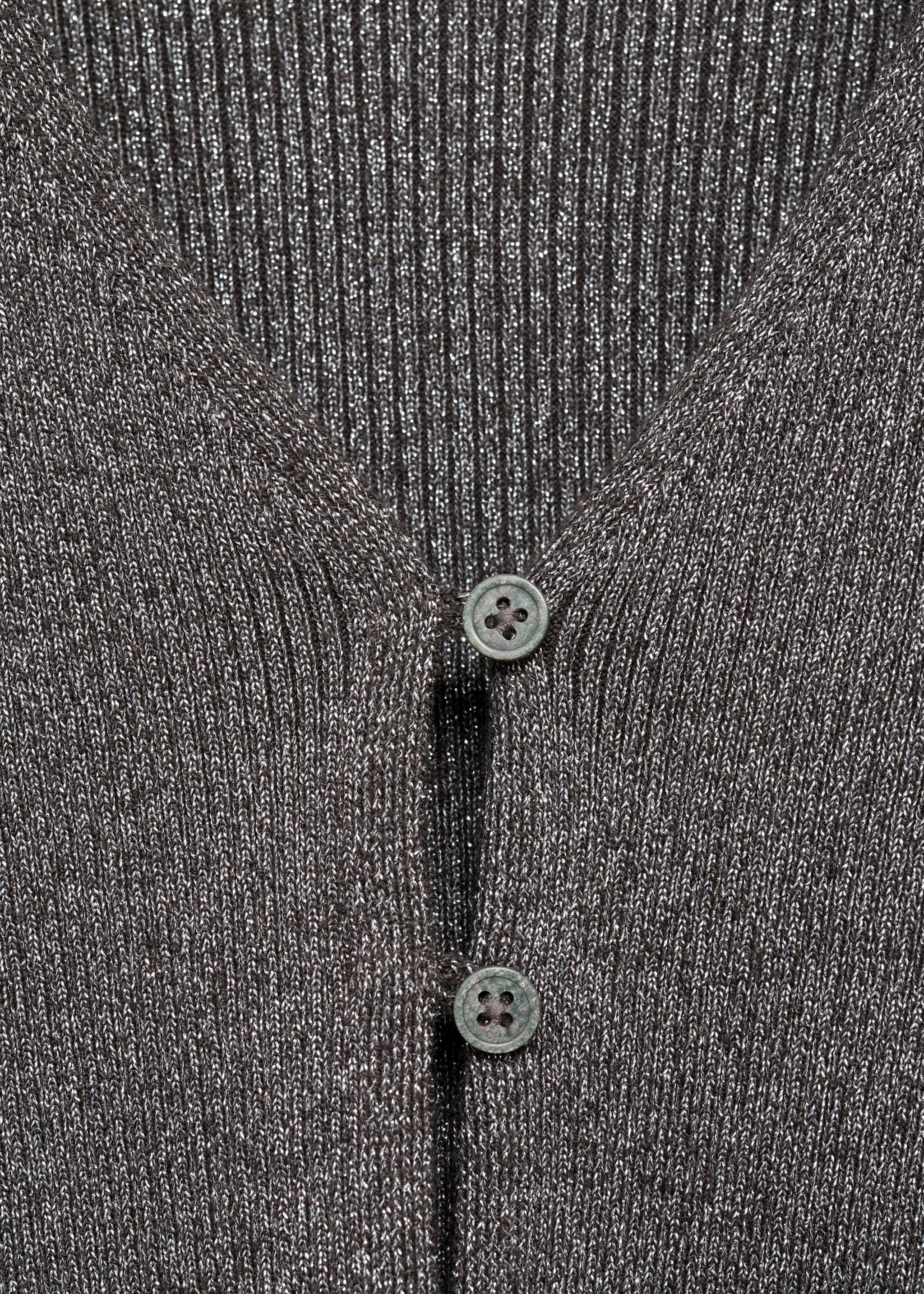 Lurex knitted cardigan - Details of the article 8, Charcoal. Ref: 77079229-00.