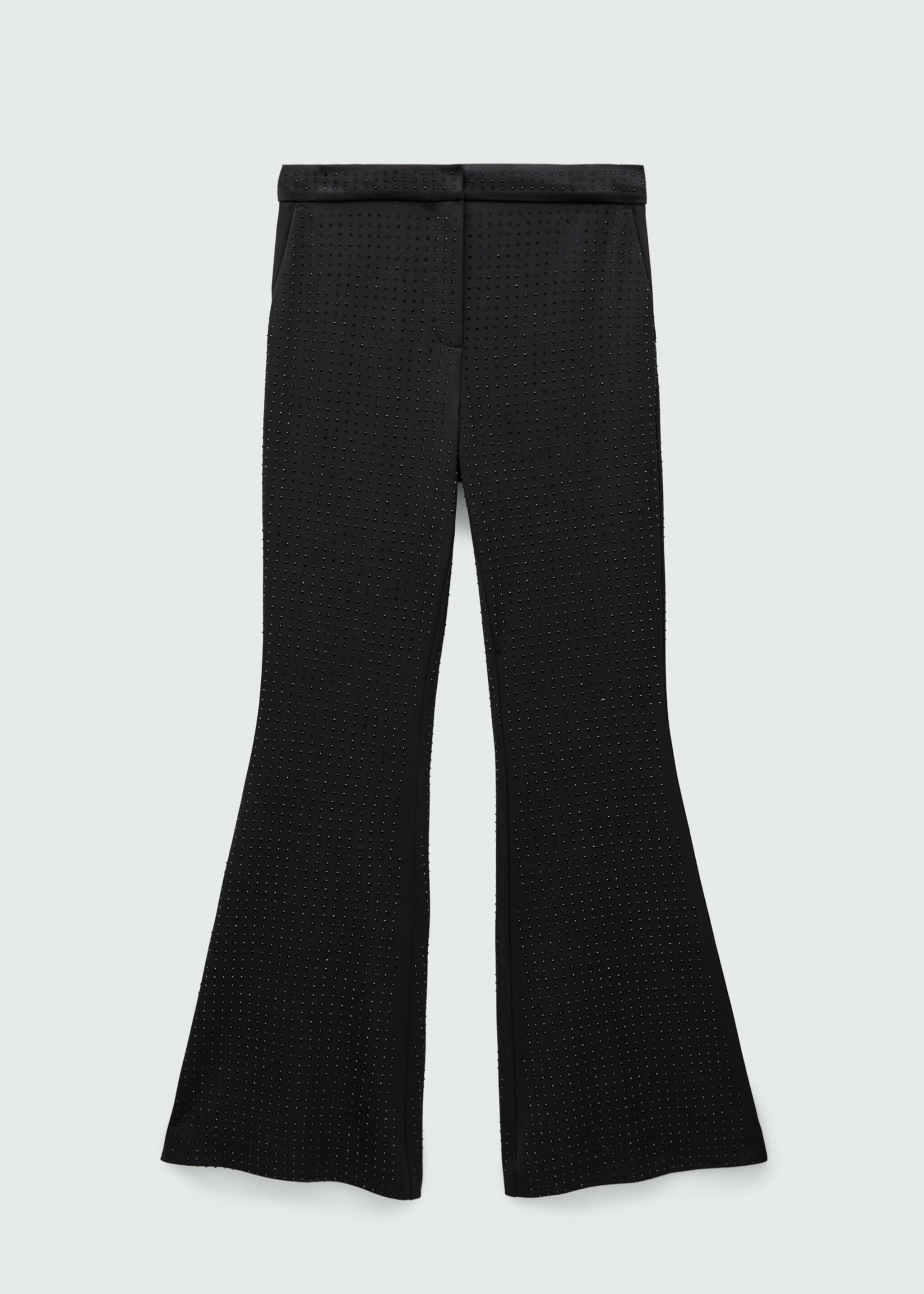 Rhinestone flared trousers - Article without model, Black. Ref: 77079234-00.