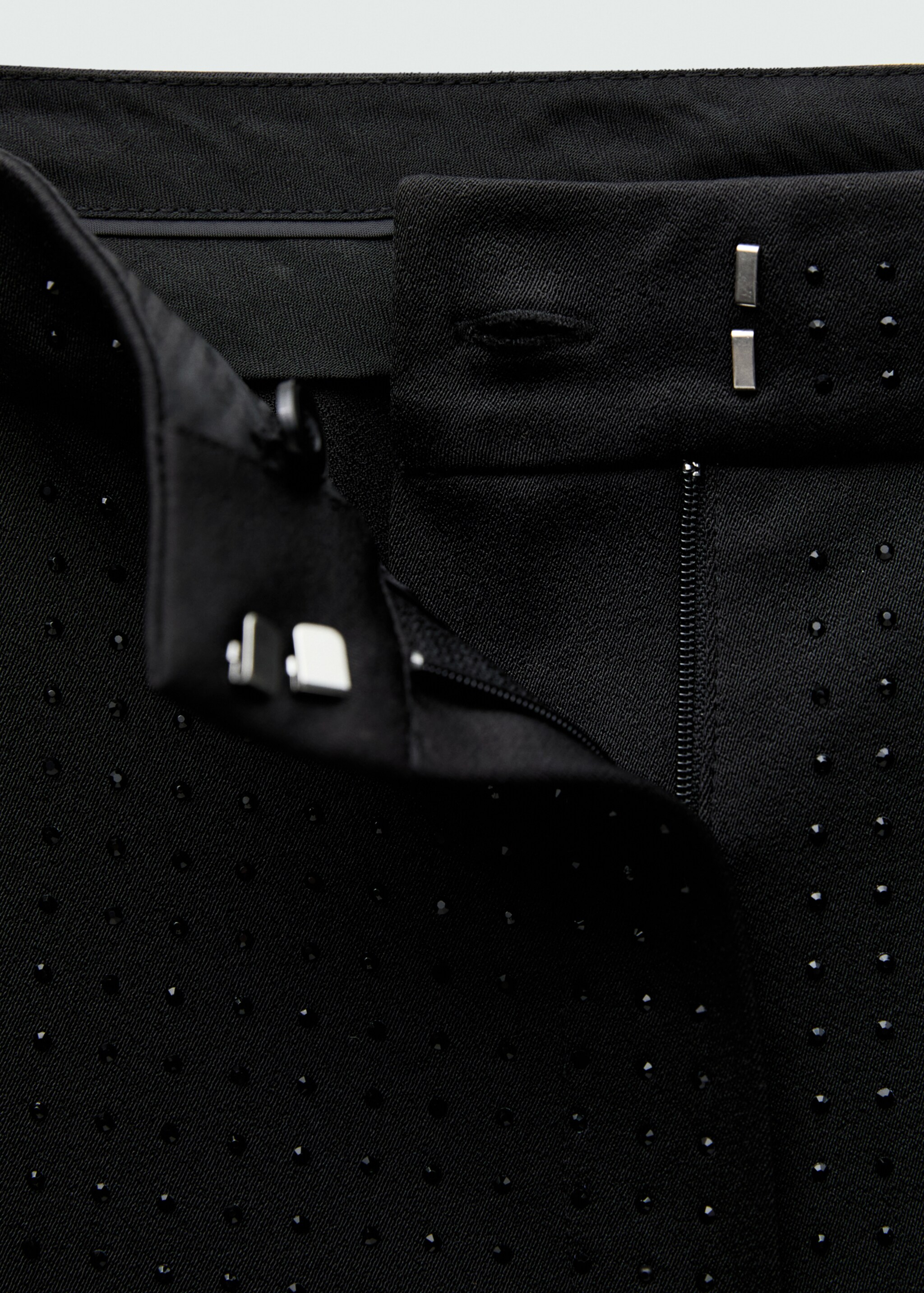 Rhinestone flared trousers - Details of the article 0, Black. Ref: 77079234-00.