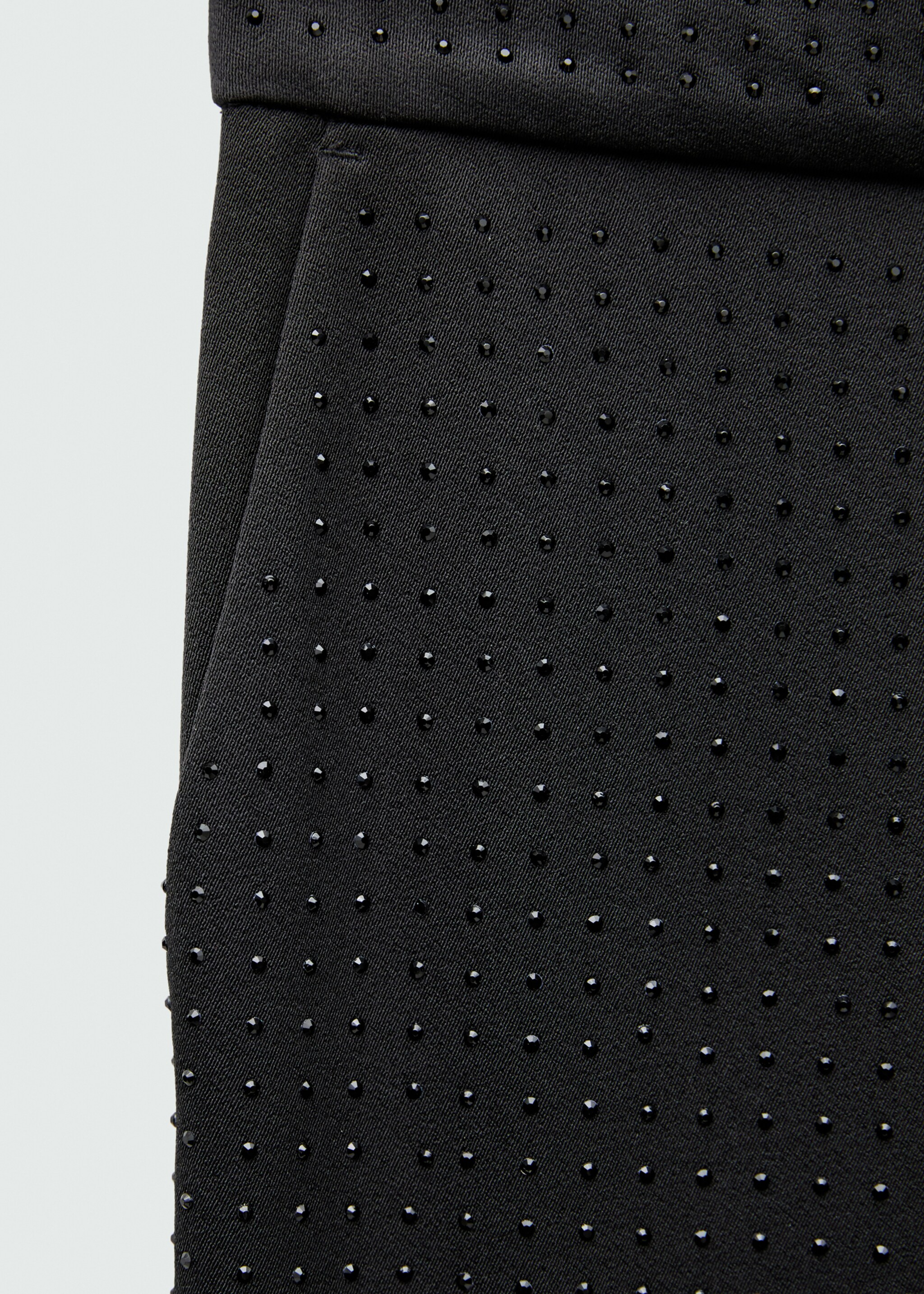 Rhinestone flared trousers - Details of the article 8, Black. Ref: 77079234-00.