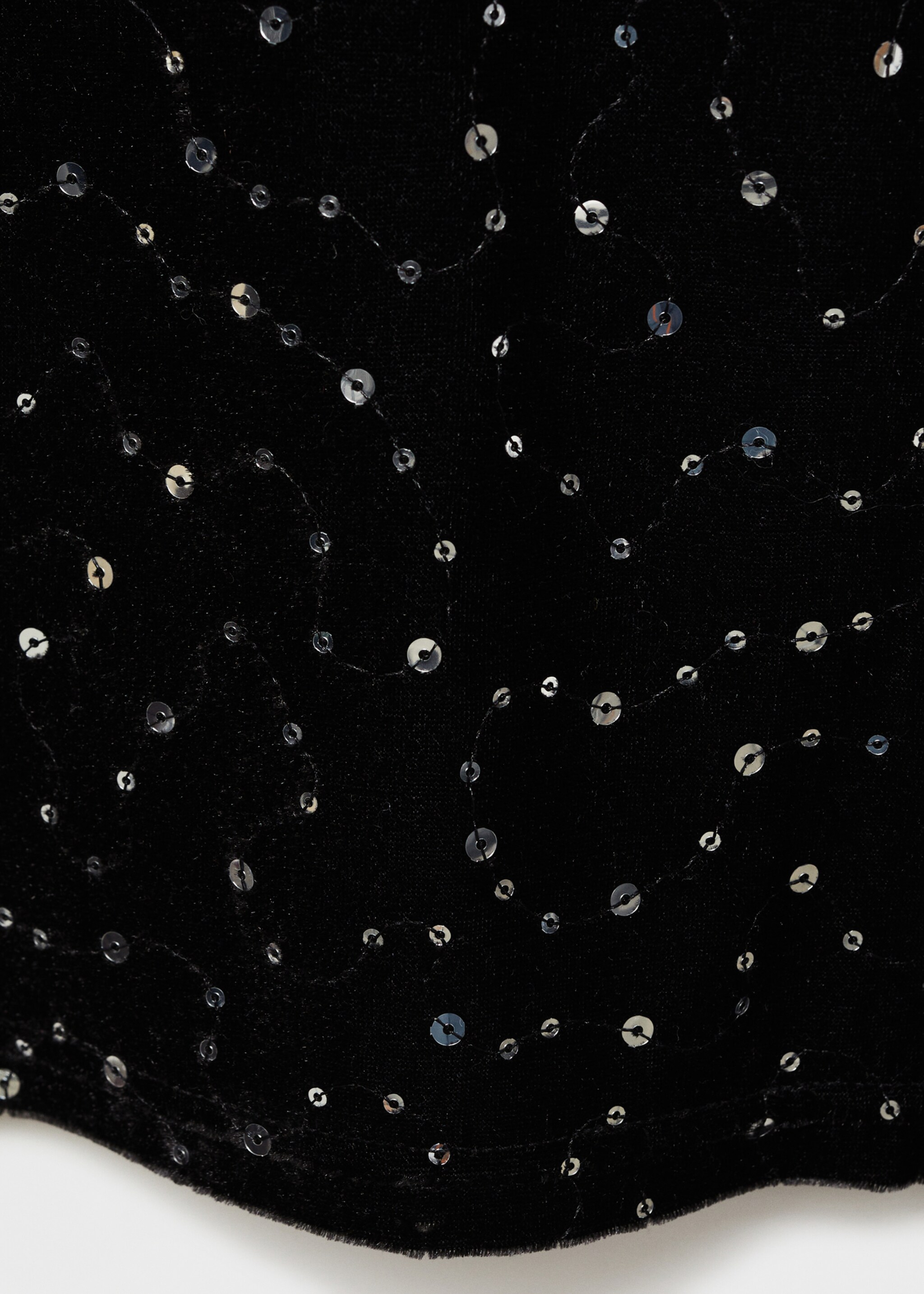Sequined velvet pants - Details of the article 0, Black. Ref: 77079235-00.