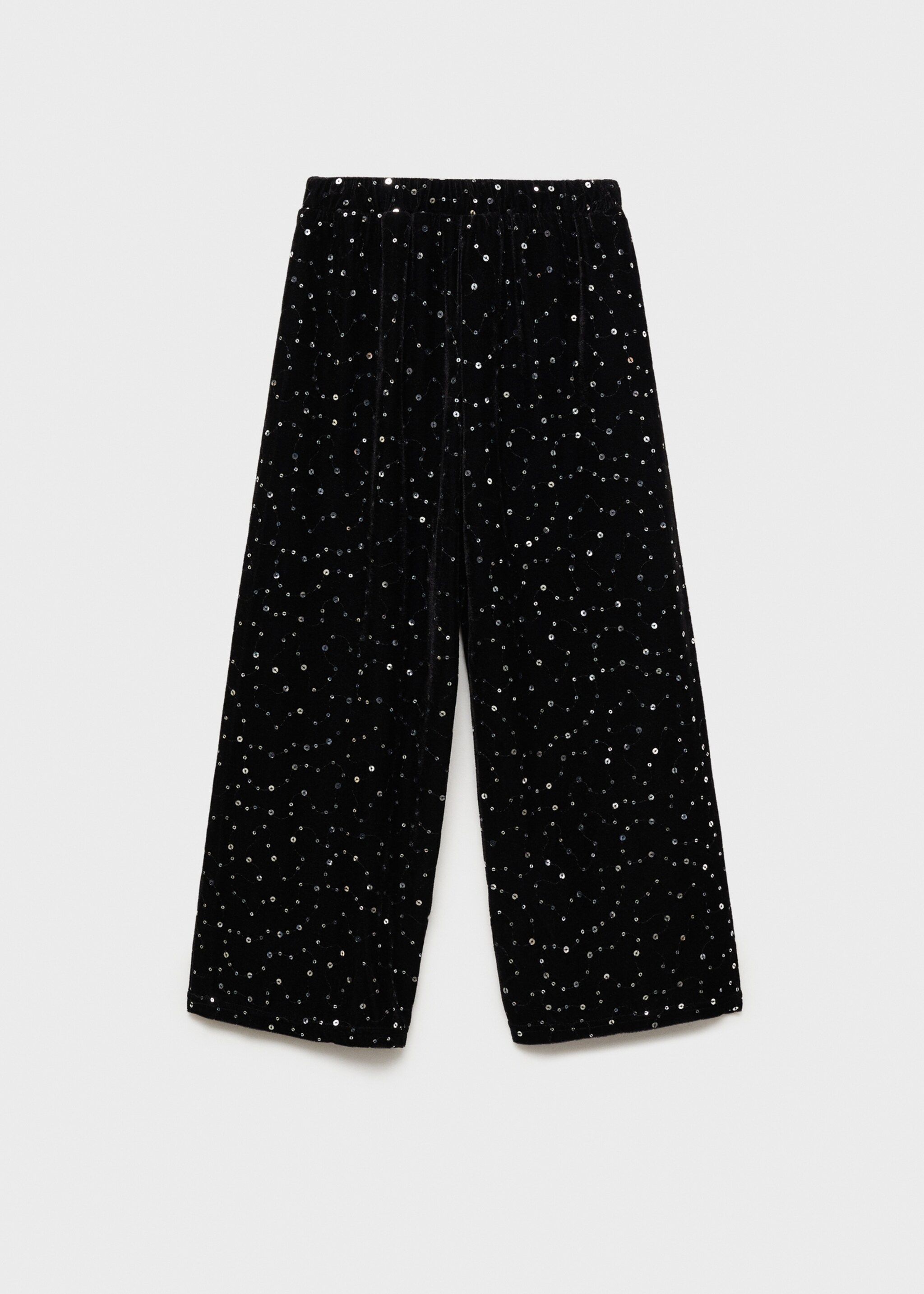 Sequined velvet pants - Reverse of the article, Black. Ref: 77079235-00.