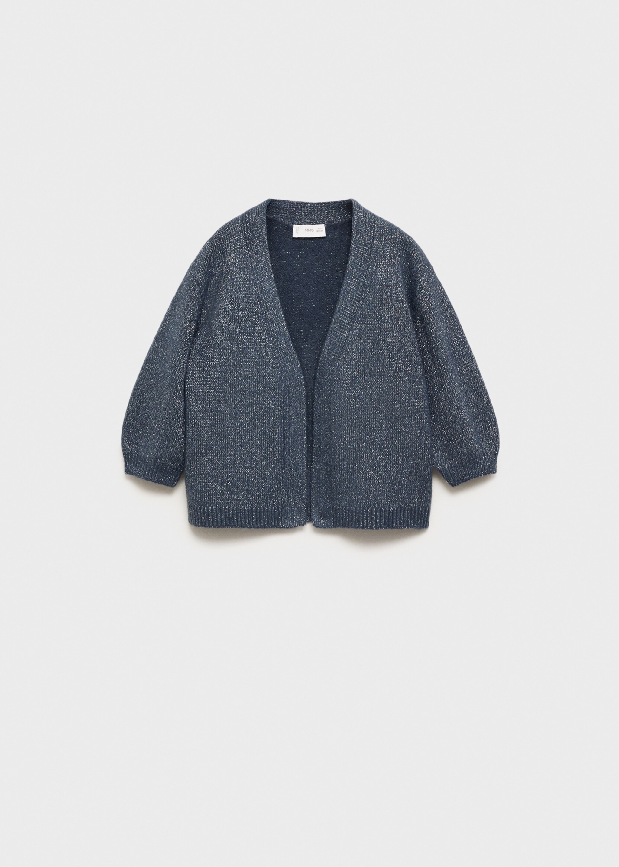 Lurex knitted cardigan - Article without model, Night Blue. Ref: 77079237-00.