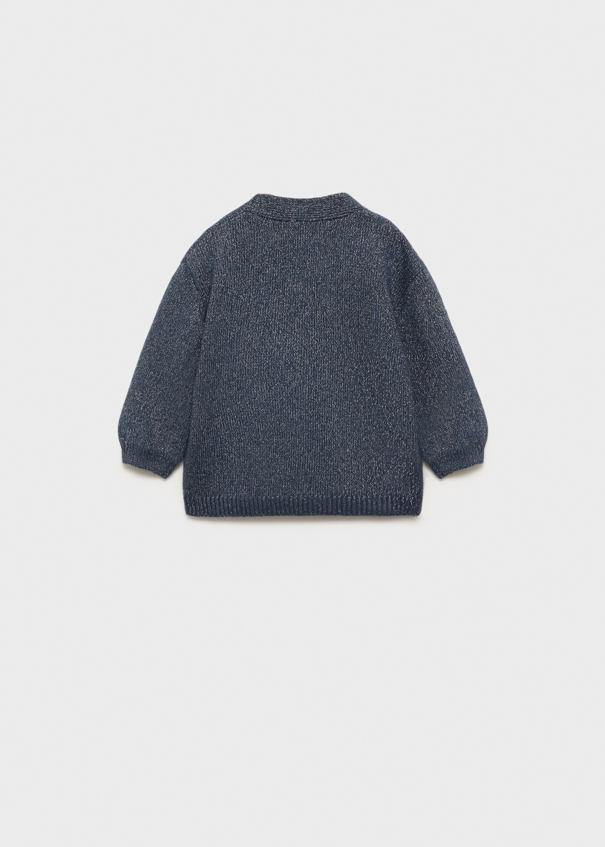 Lurex knitted cardigan - Reverse of the article, Night Blue. Ref: 77079237-00.