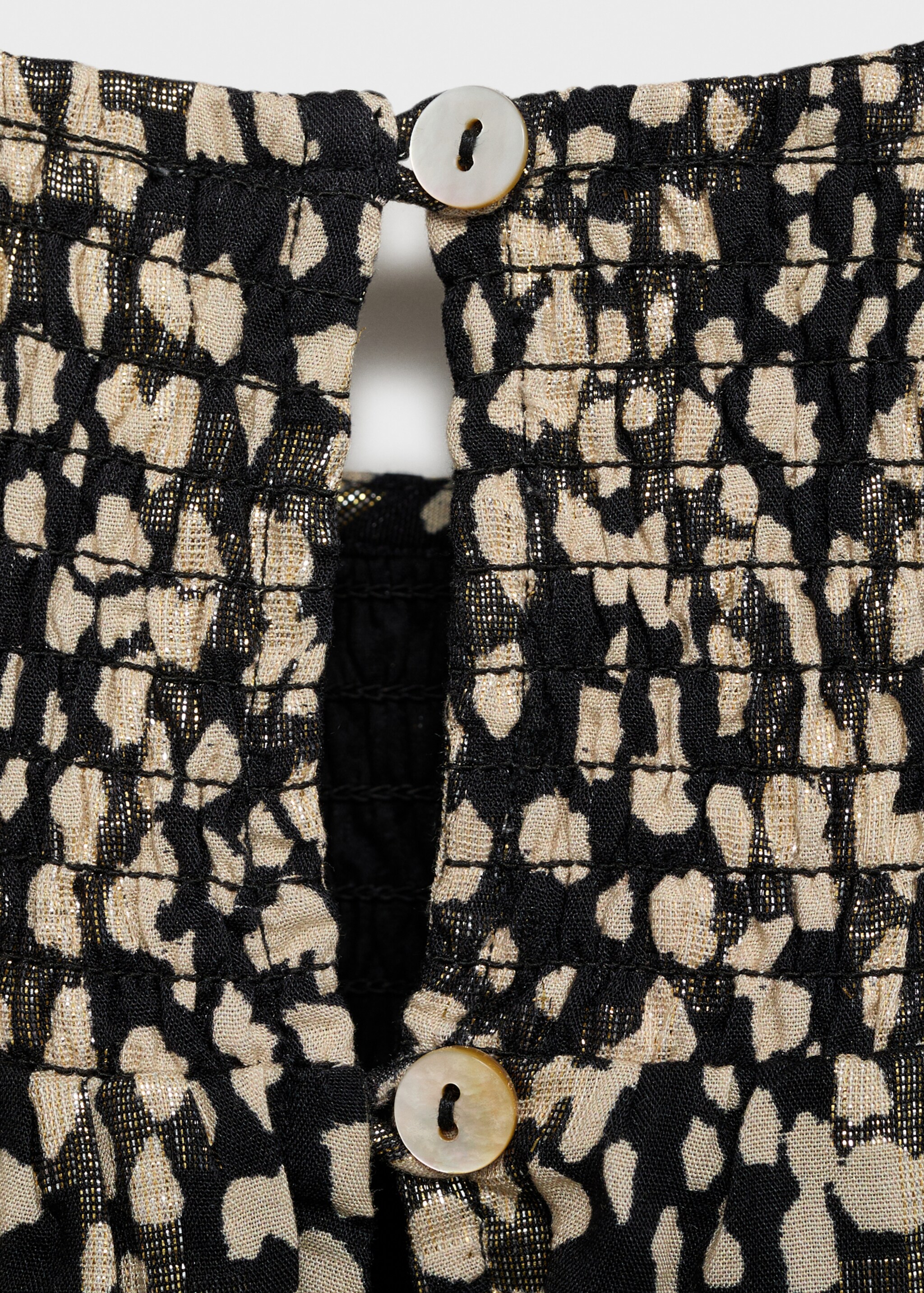 Printed ruched dress - Details of the article 0, Beige. Ref: 77079238-00.