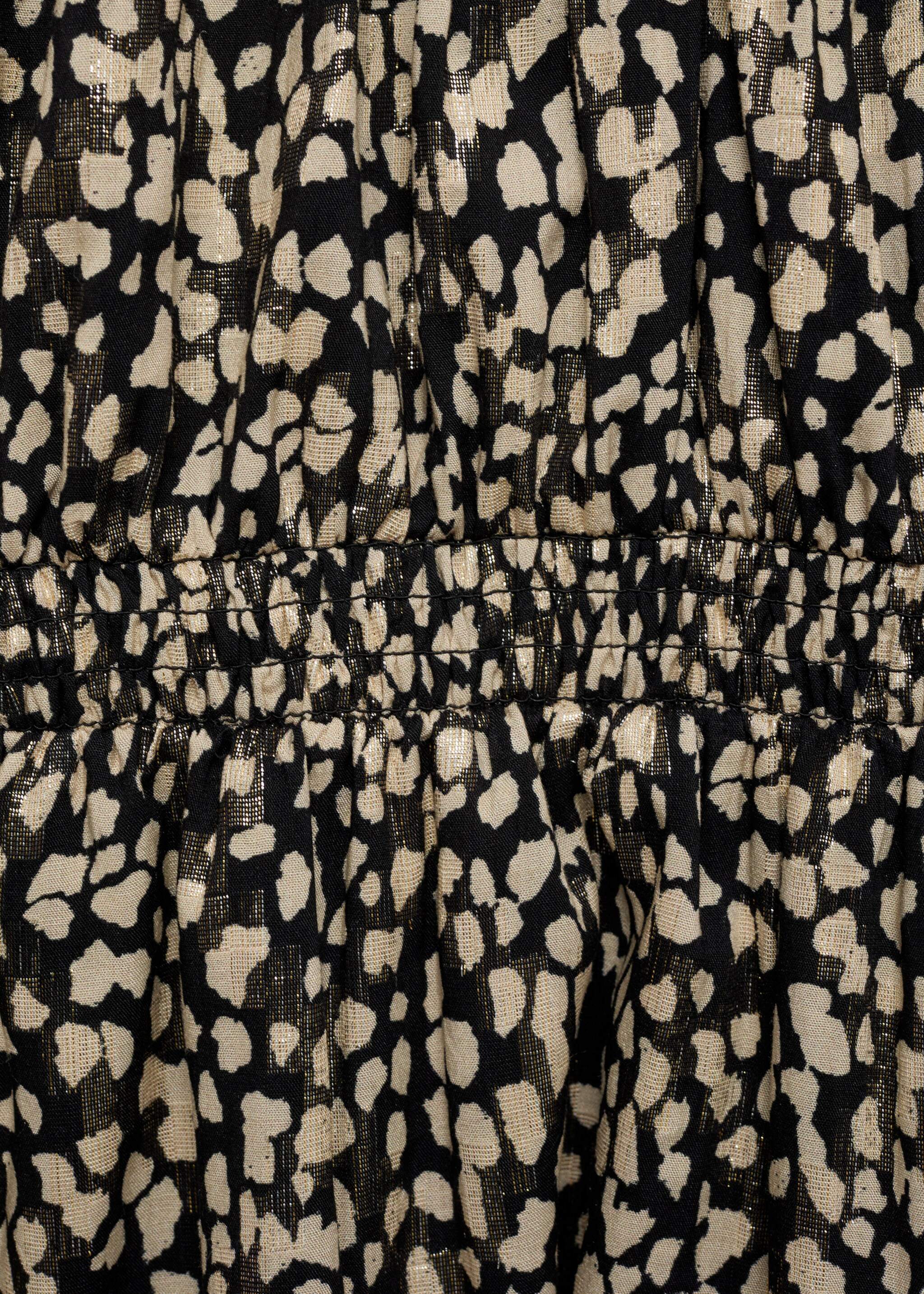Printed ruched dress - Details of the article 8, Beige. Ref: 77079238-00.