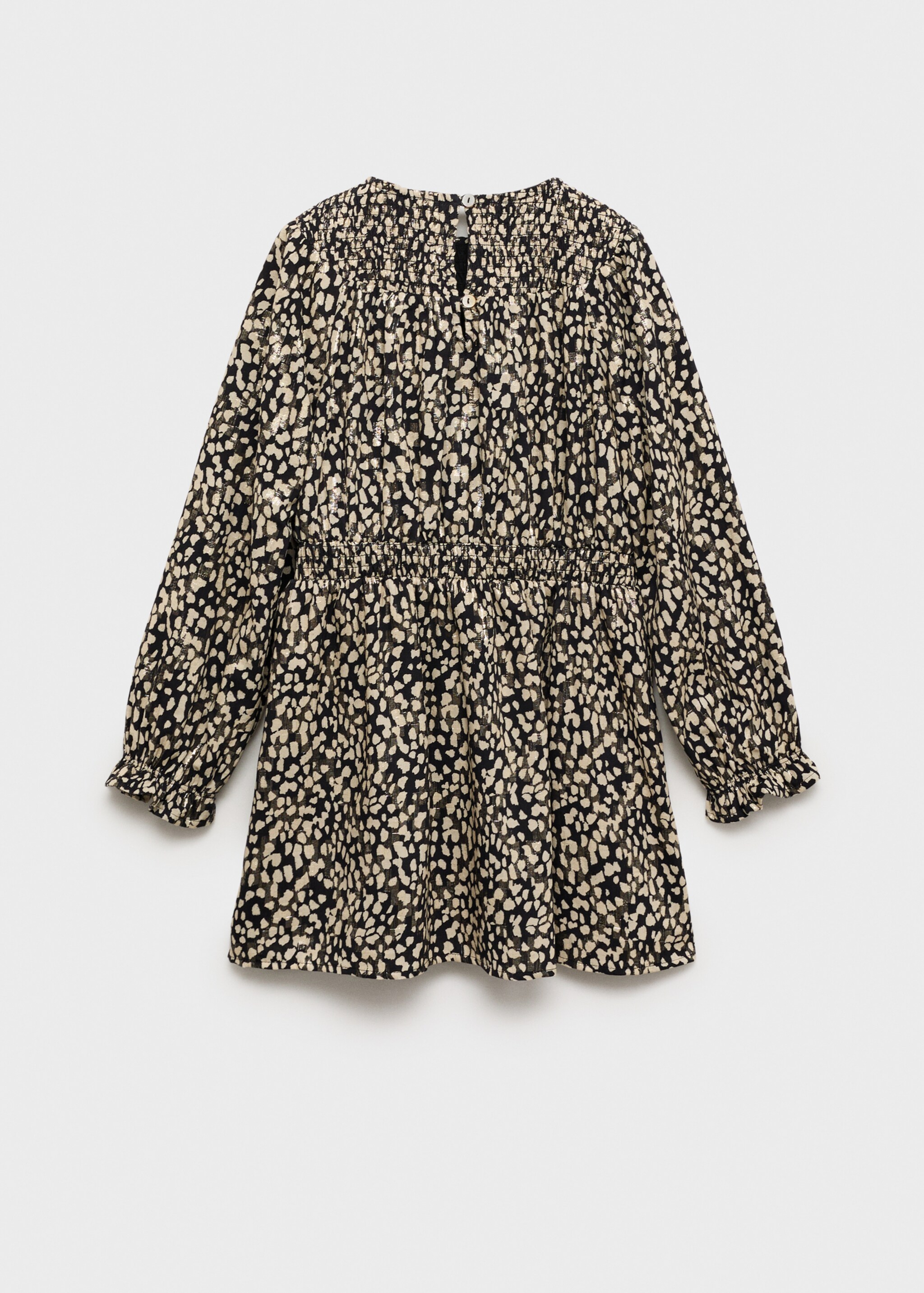 Printed ruched dress - Reverse of the article, Beige. Ref: 77079238-00.