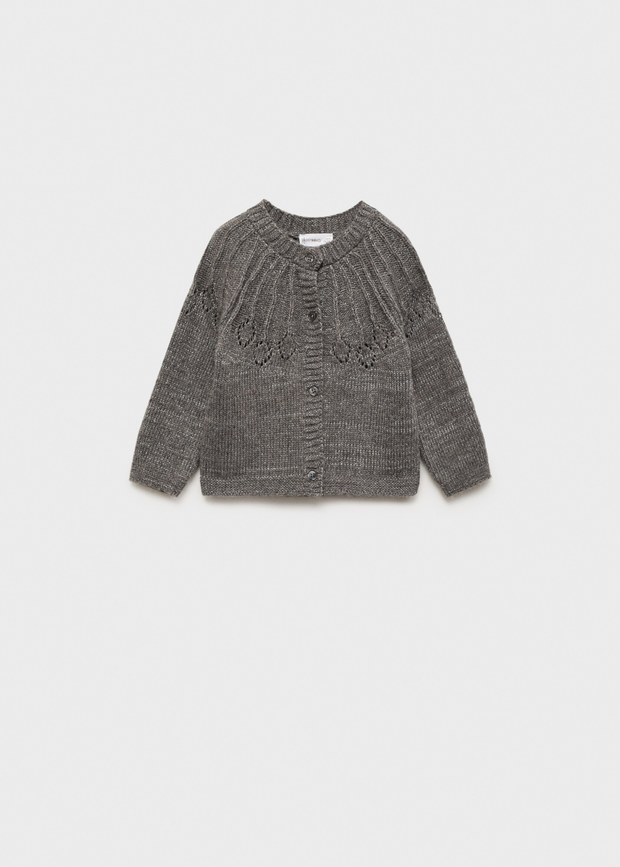 Button knit cardigan - Article without model, Medium Heather Grey. Ref: 77079242-00.