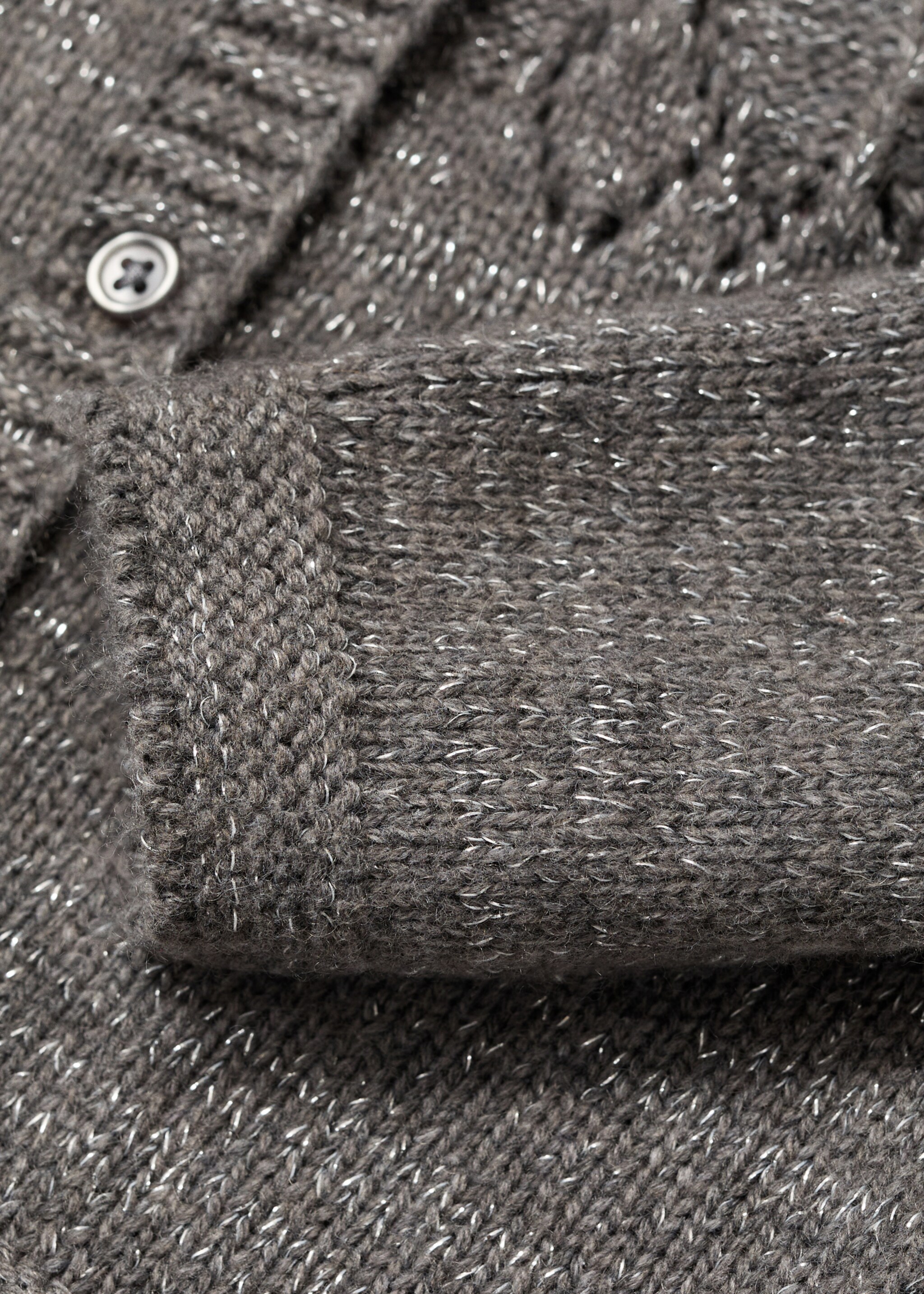 Button knit cardigan - Details of the article 0, Medium Heather Grey. Ref: 77079242-00.