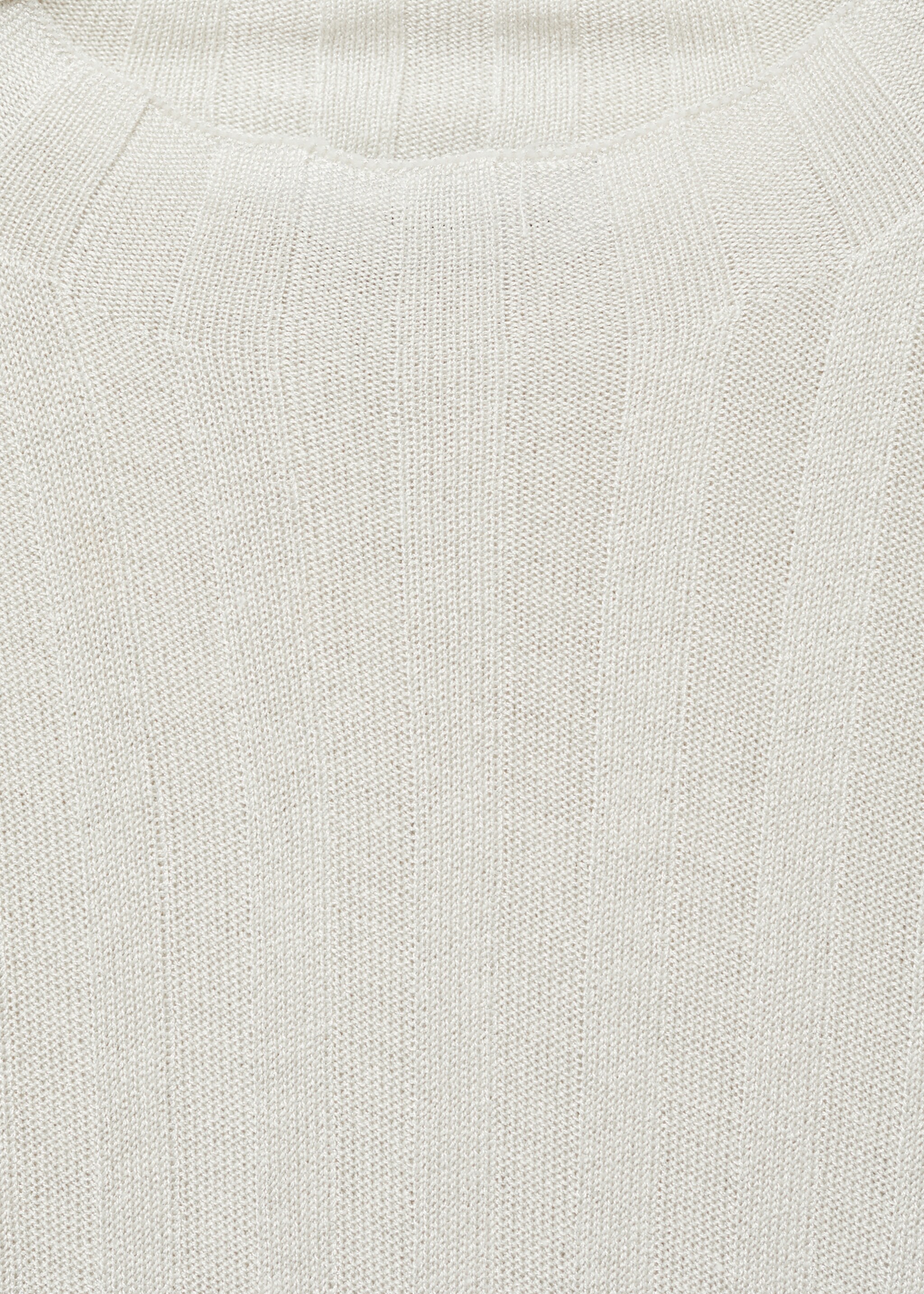 Perkins-neck knitted dress - Details of the article 8, Beige. Ref: 77079406-00.