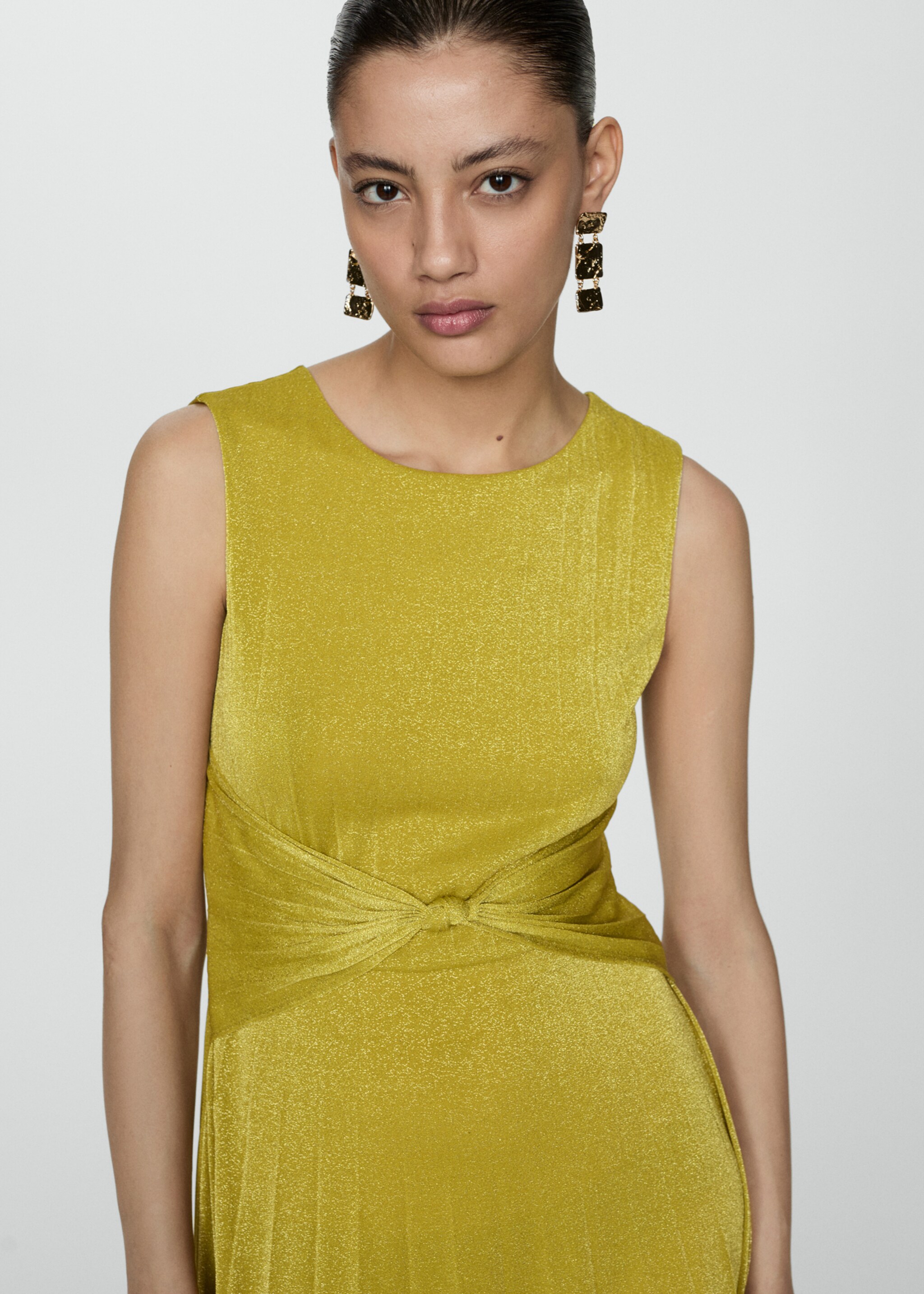 Robe lurex nœud - Détail de l'article 2, Citron vert. Ref: 77080326-00.