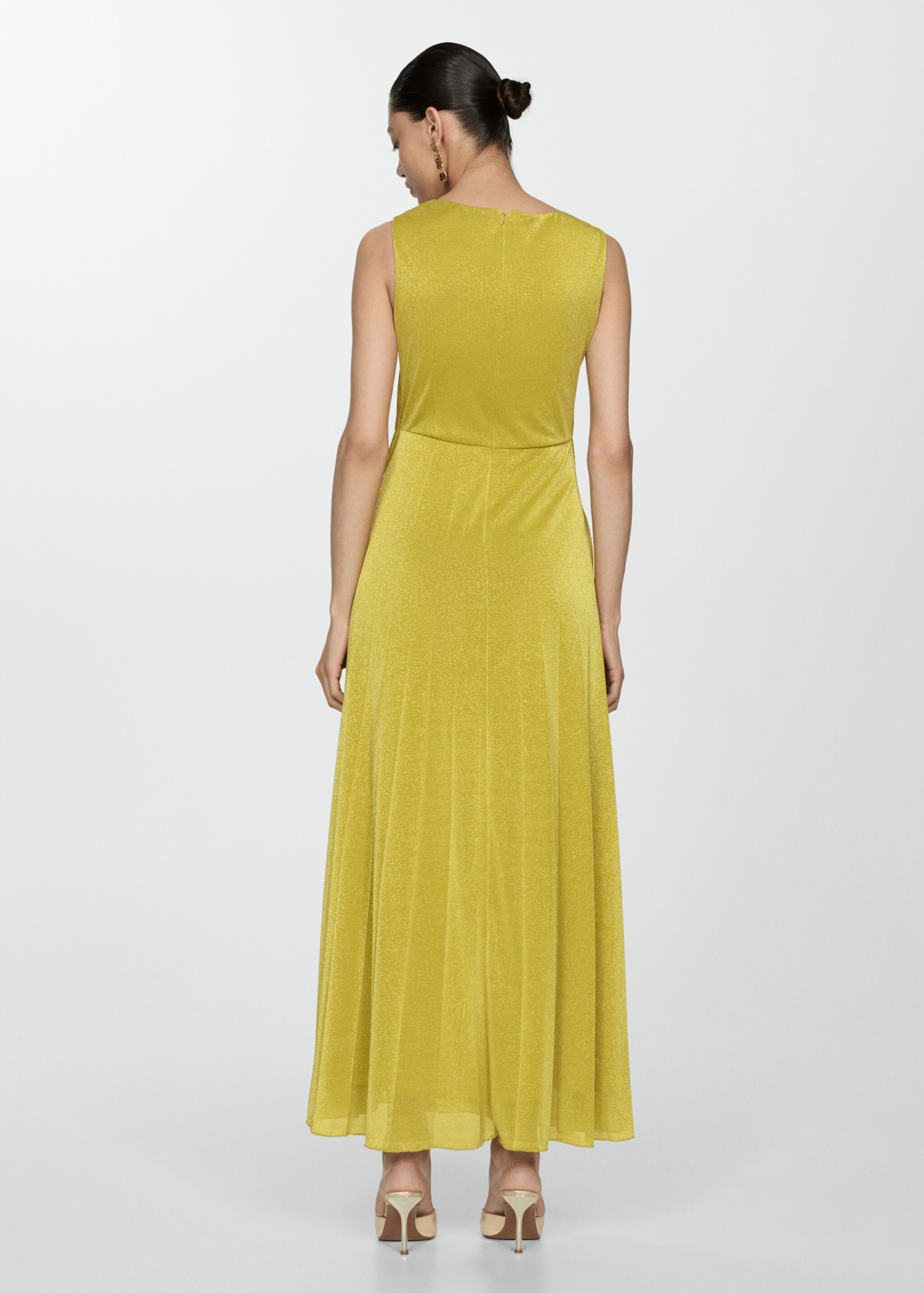 Robe lurex nœud - Verso de l’article, Citron vert. Ref: 77080326-00.
