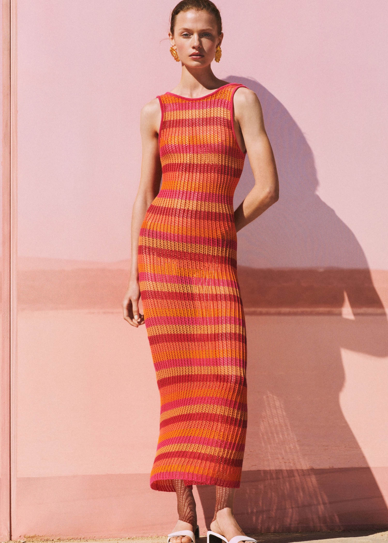 Vestido crochet rayas - Main Image