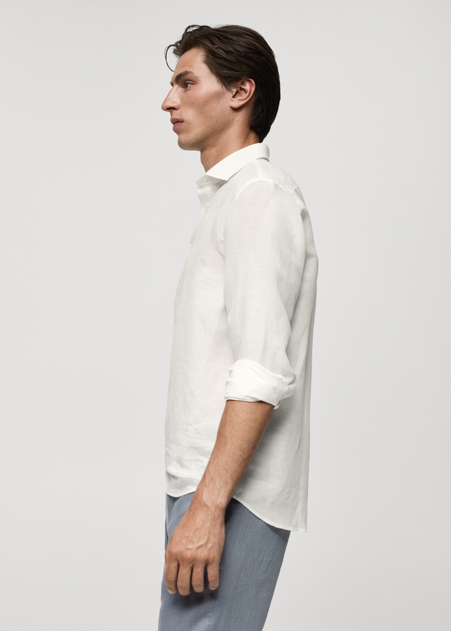 Skjorta relaxed fit linne tencel - Detaljer om artikeln 2