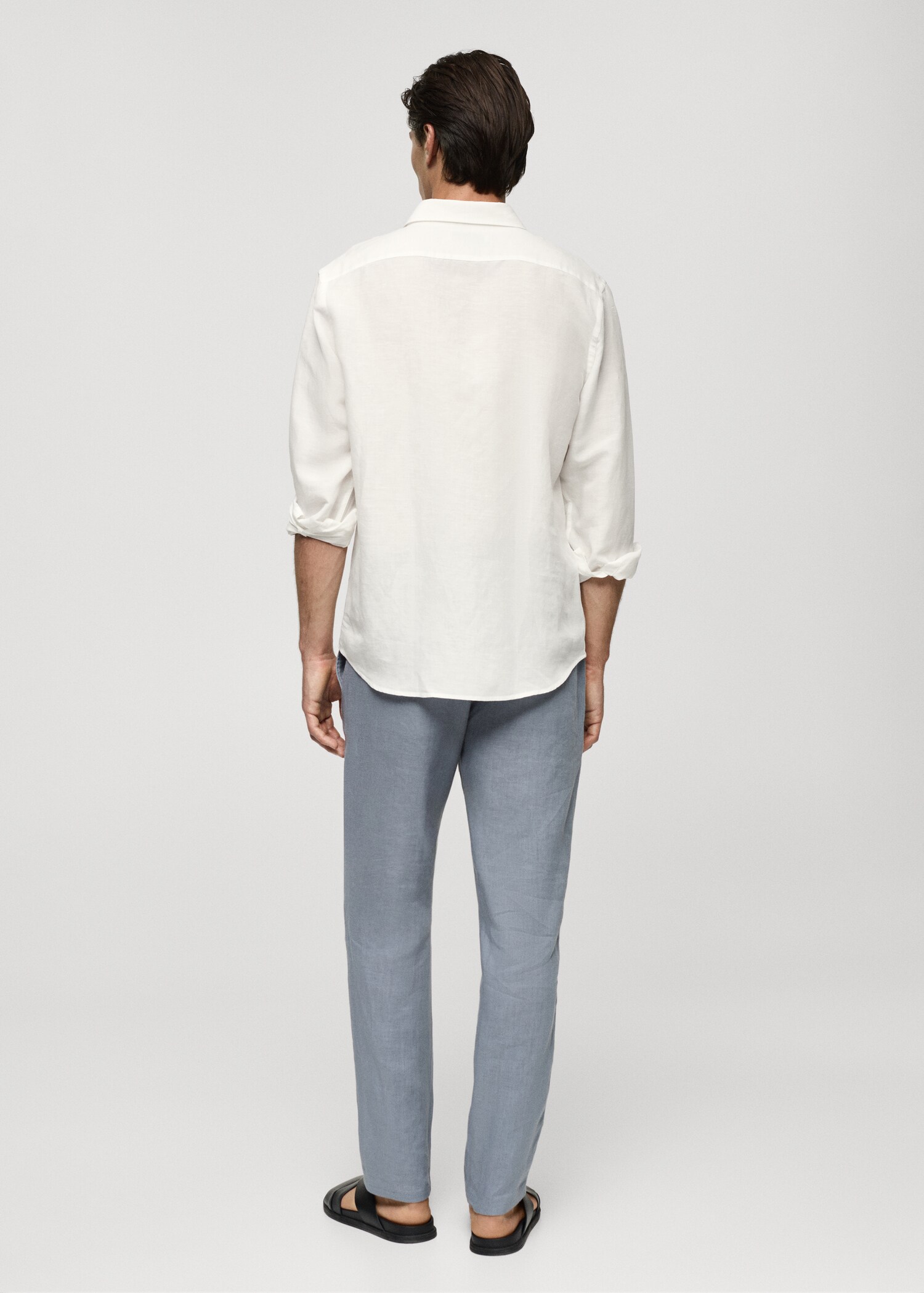 Skjorta relaxed fit linne tencel - Artikelns baksida