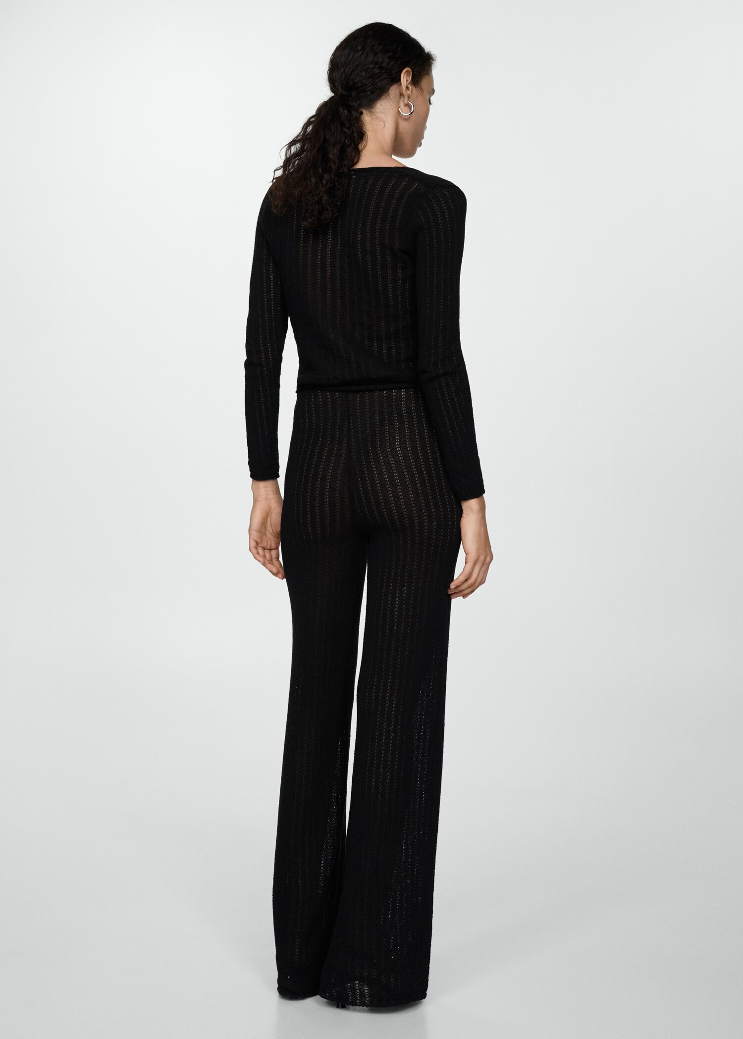 Knitted cardigan with ties - Reverse of the article