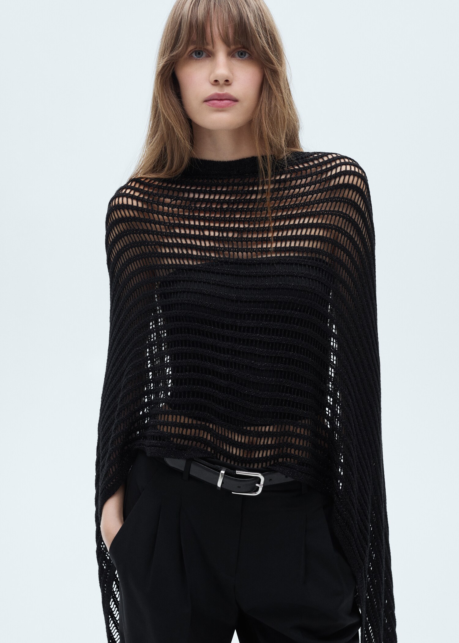 Crochet lurex cape - Medium plane