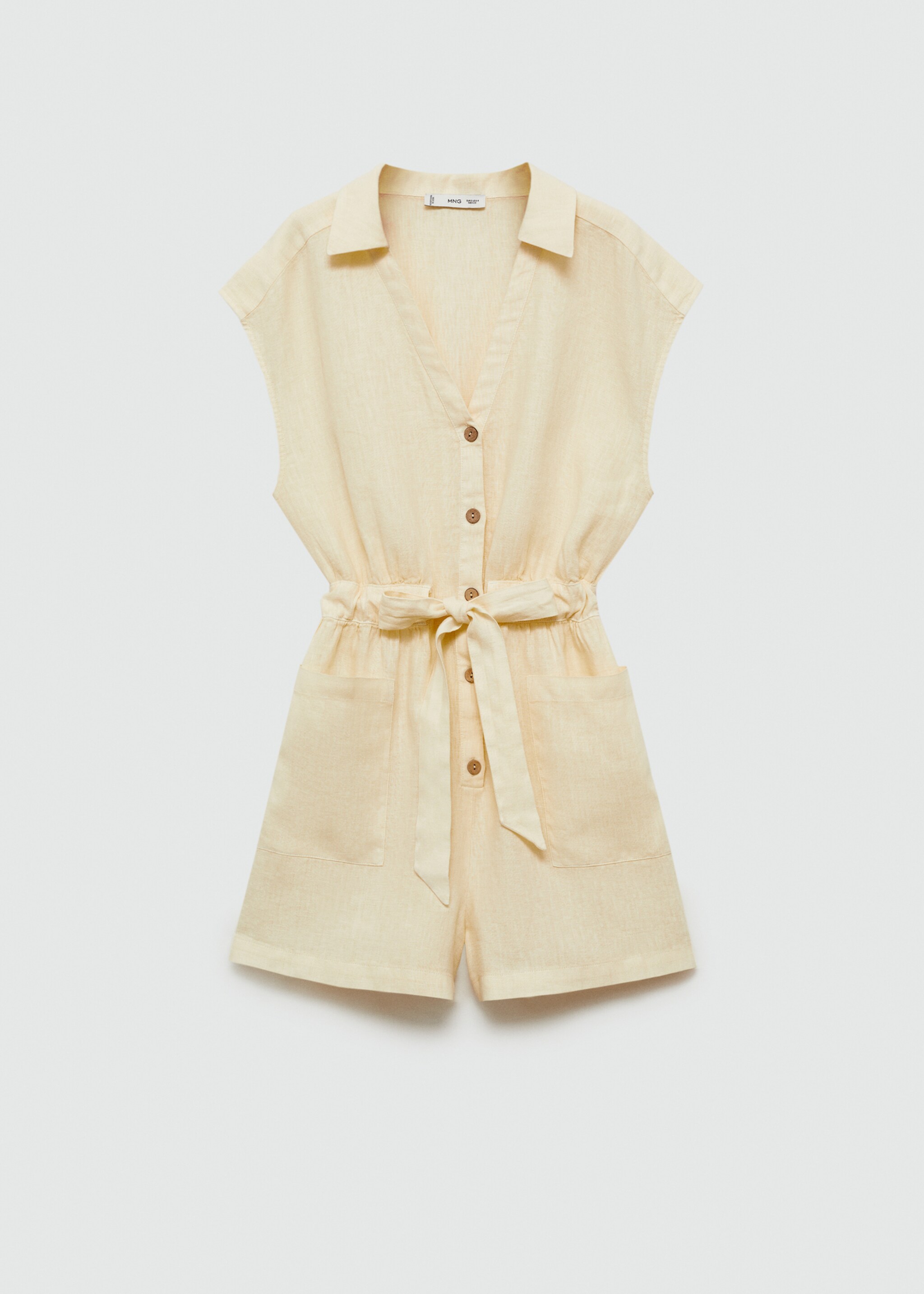 Kurzer Leinen-Jumpsuit mit Schleife - Artikel ohne Model