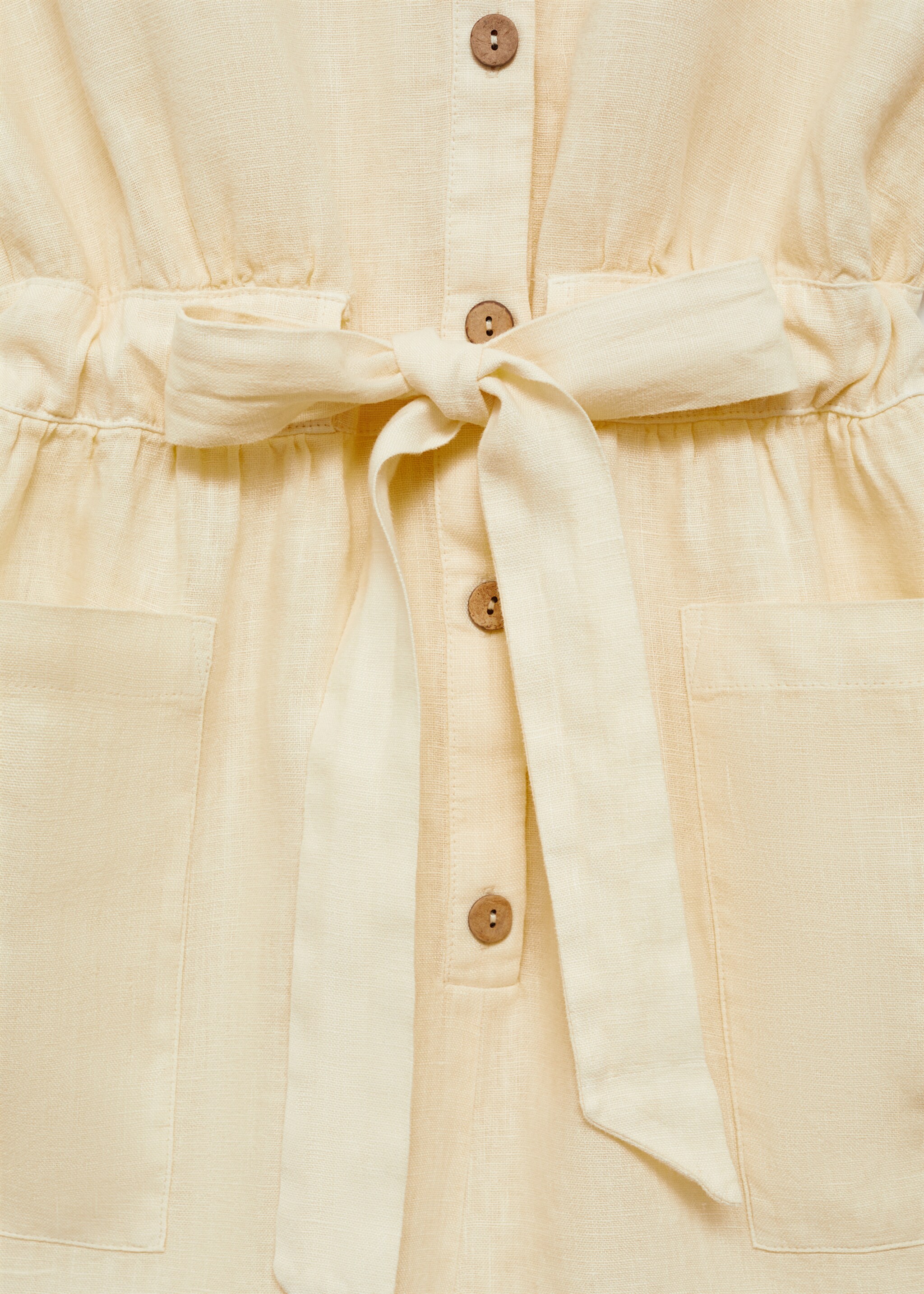 Kurzer Leinen-Jumpsuit mit Schleife - Detail des Artikels 8