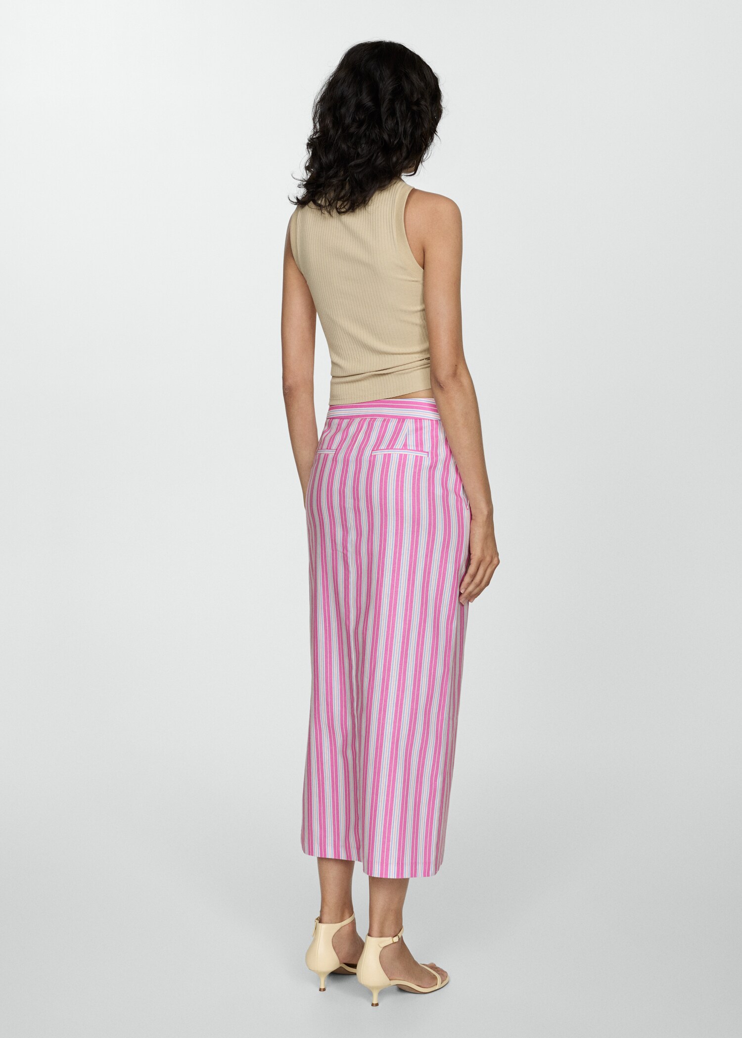 Slit striped skirt - Reverse of the article