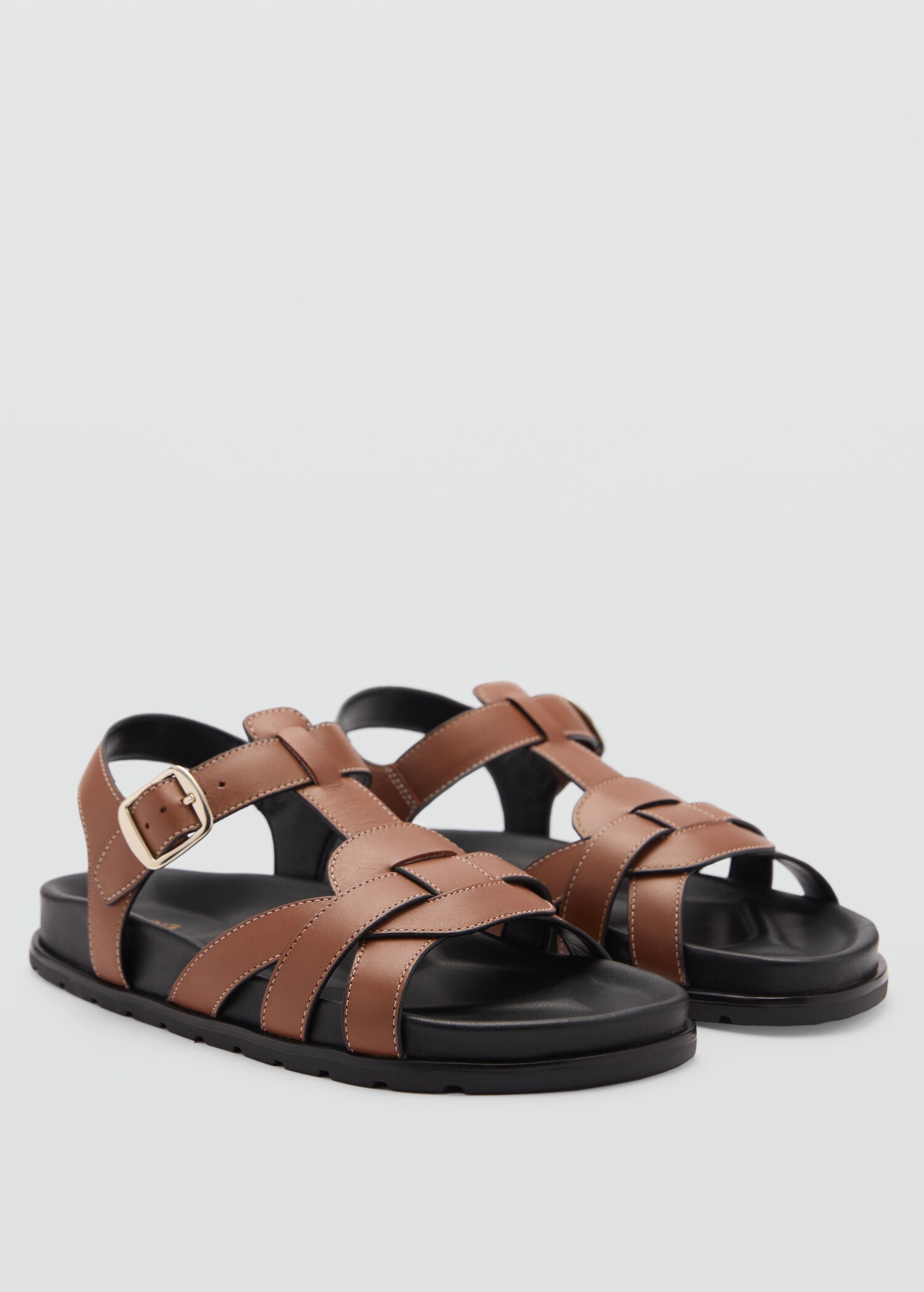 Leather straps sandals - Medium plane