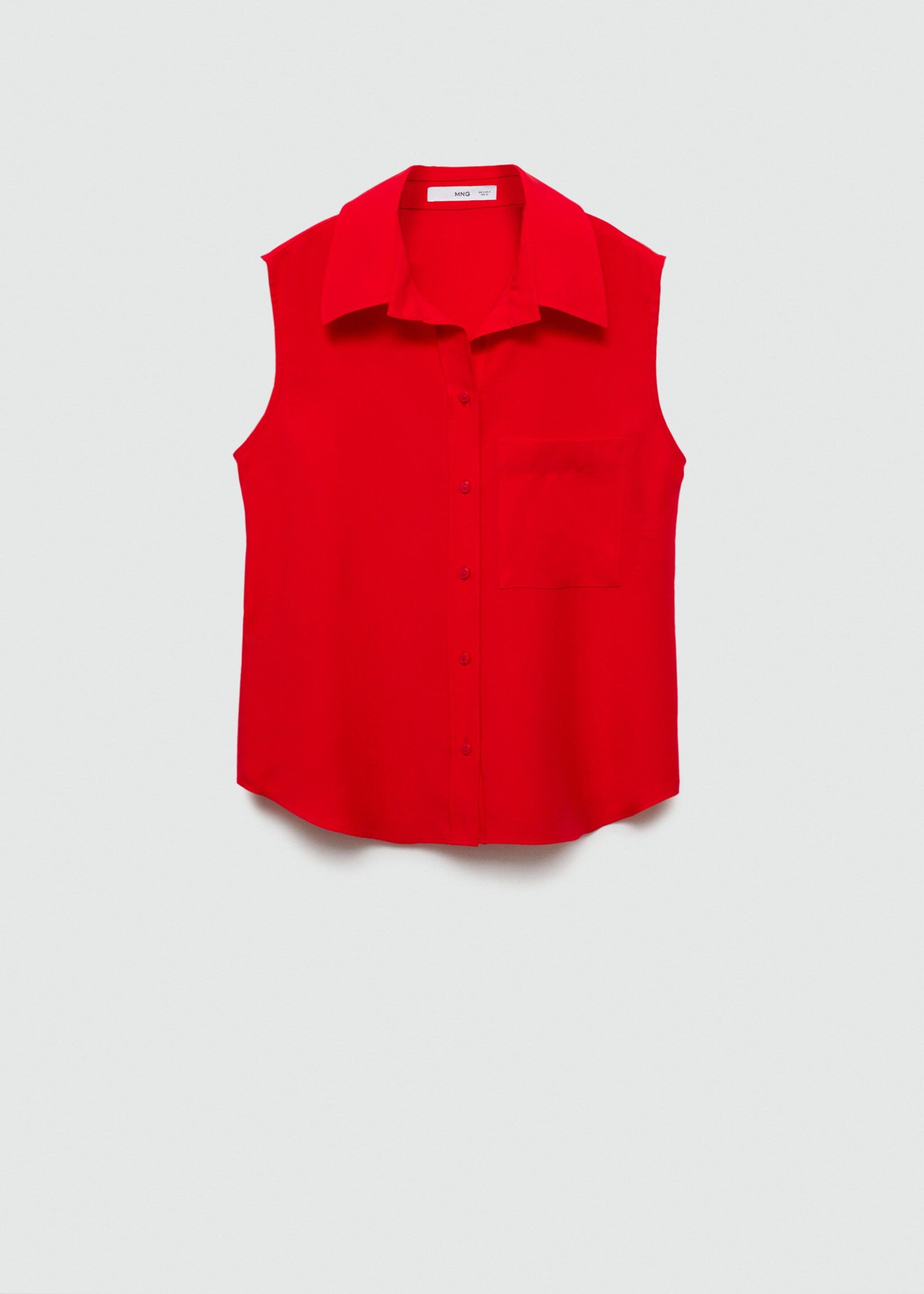 Lyocell sleeveless shirt - Article without model, Red. Ref: 77080365-00.
