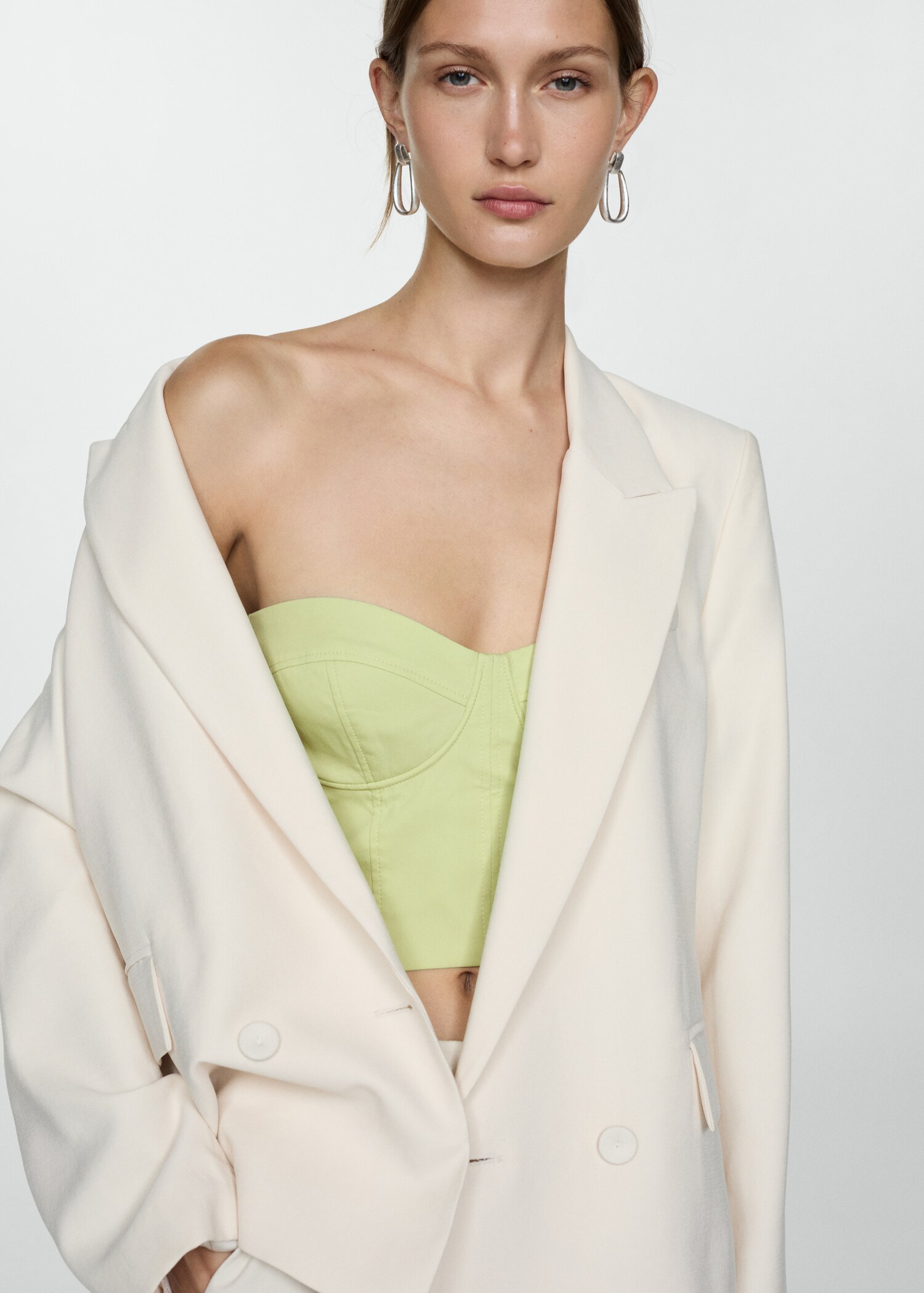 Strapless cropped top - Medium plane