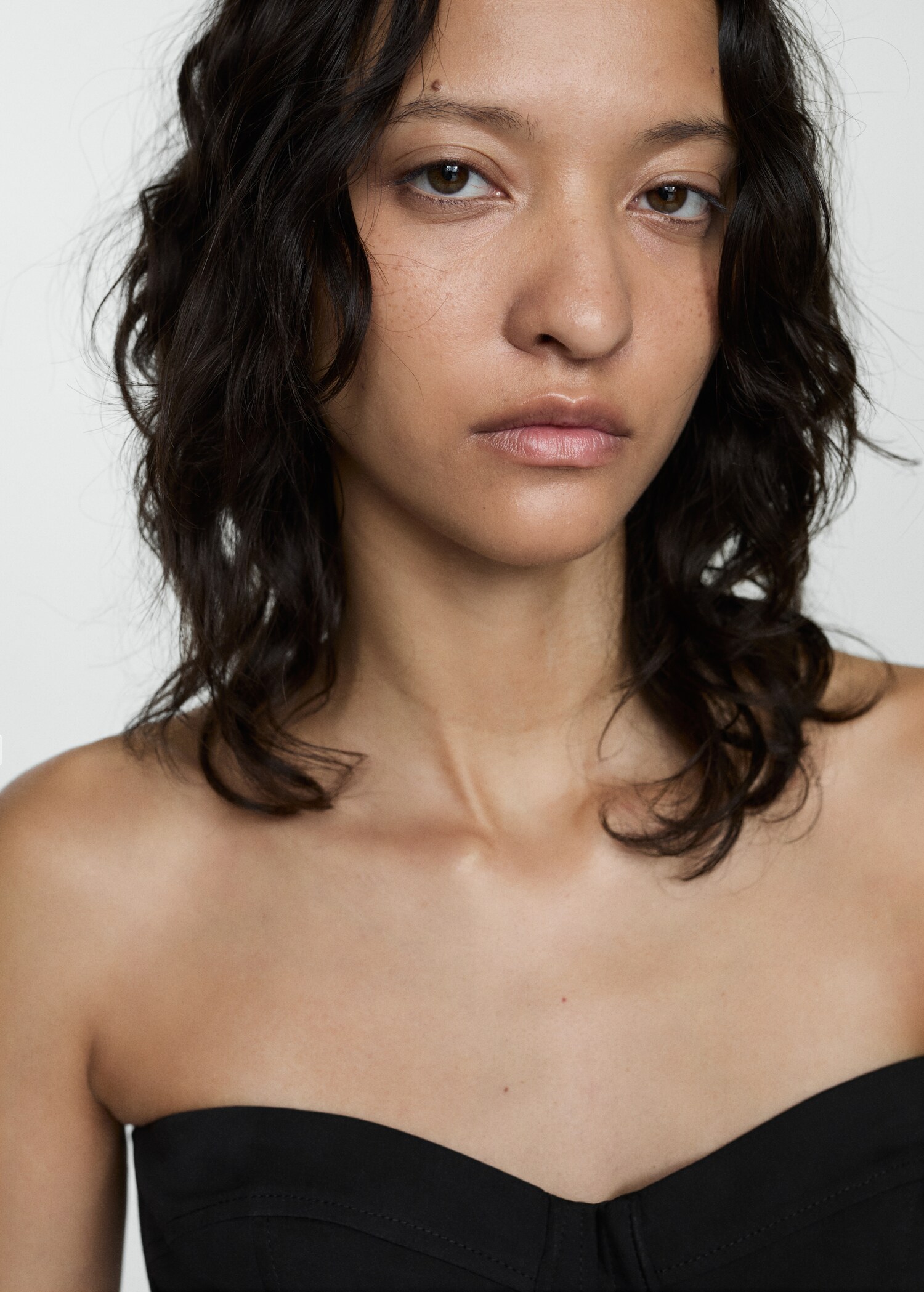Strapless cropped top - Medium plane