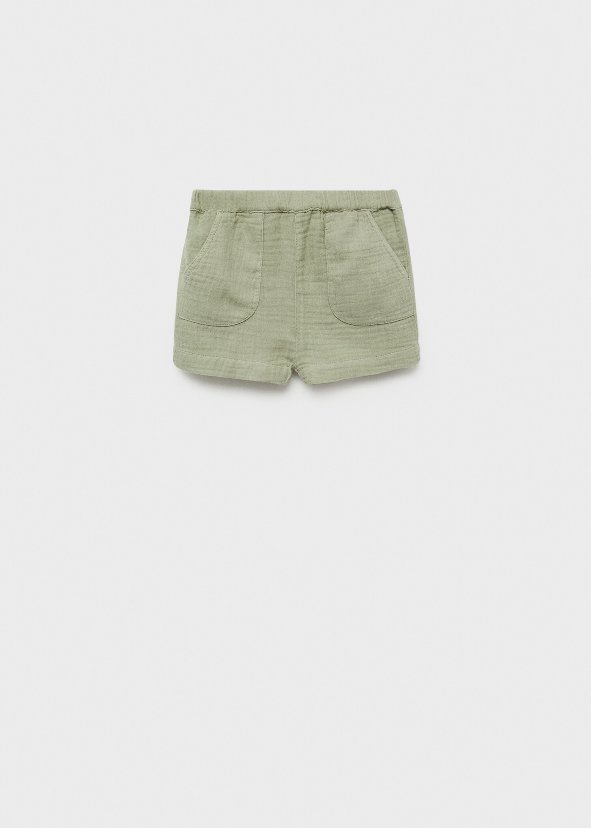 Short coton poches - Article sans modèle, Vert. Ref: 77080384-00.